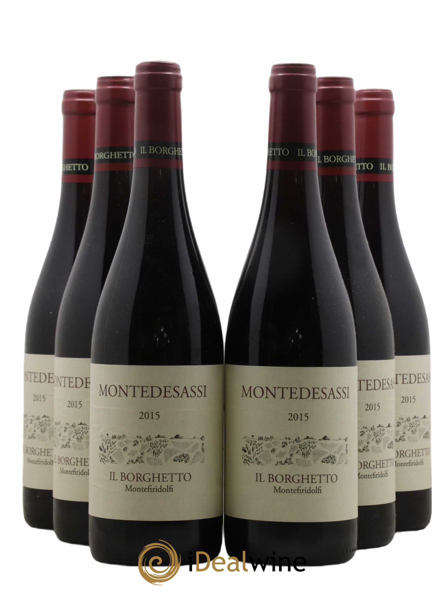 Toscana IGT Monte De Sassi Il Borghetto 2015 - Lot de 6 bouteilles - 0