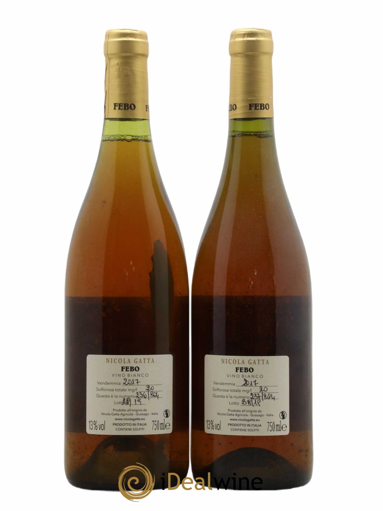 Italie Febo Nicola Gatta 2017 - Lot de 2 bouteilles - 1