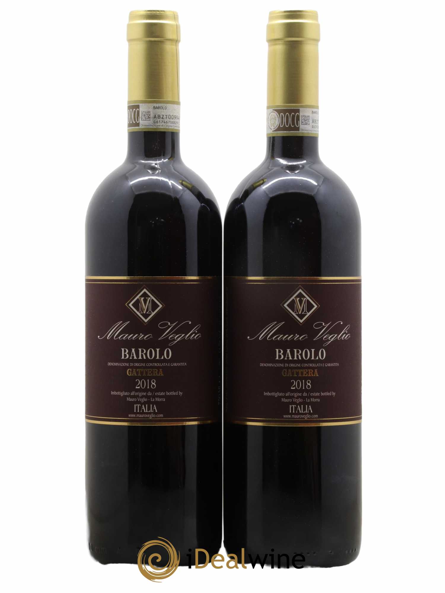 Barolo Gattera Mauro Veglio 2018 - Lot de 2 bouteilles - 0