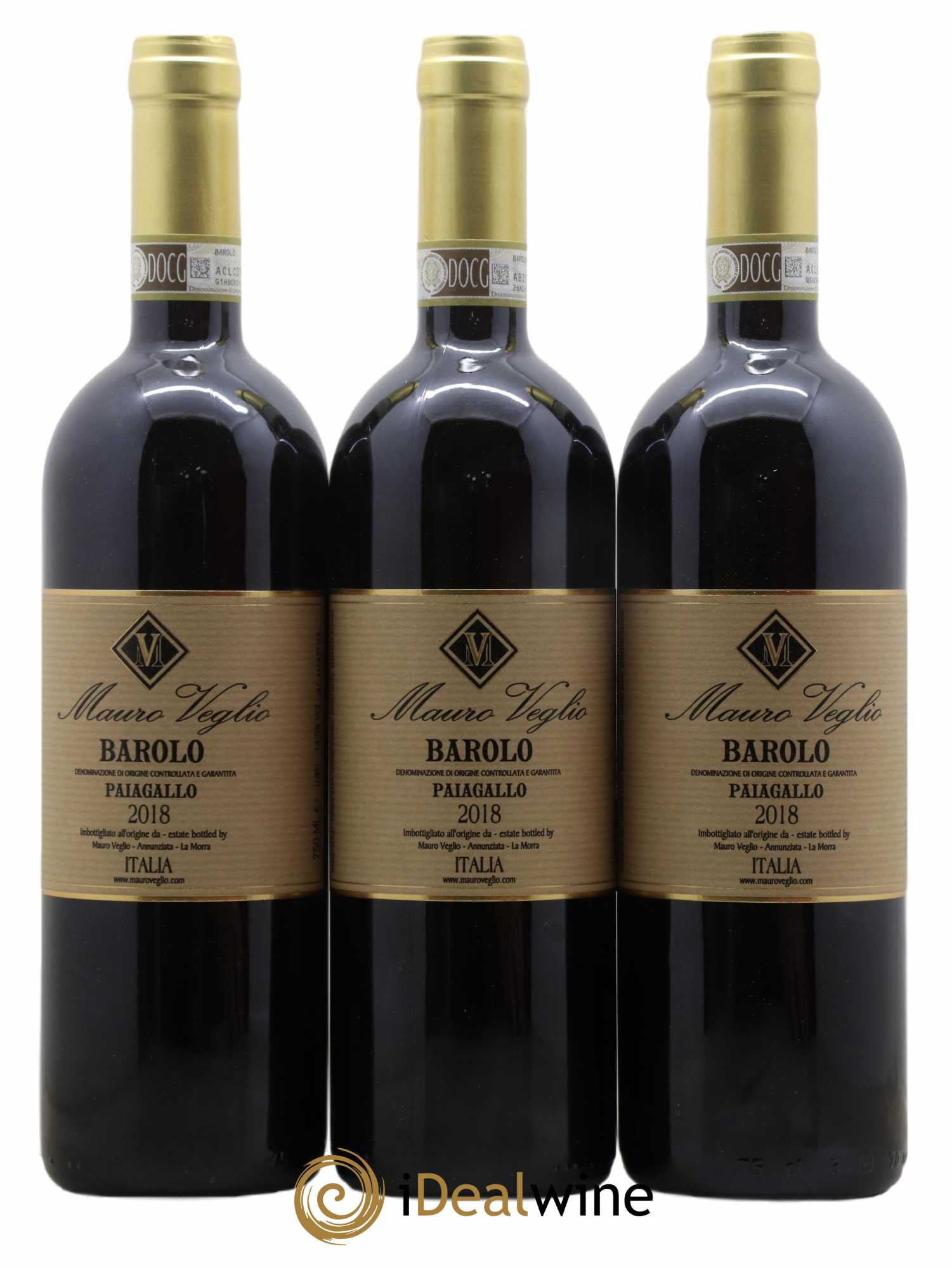 Barolo Paiagallo Mauro Veglio 2018 - Lot de 3 bouteilles - 0
