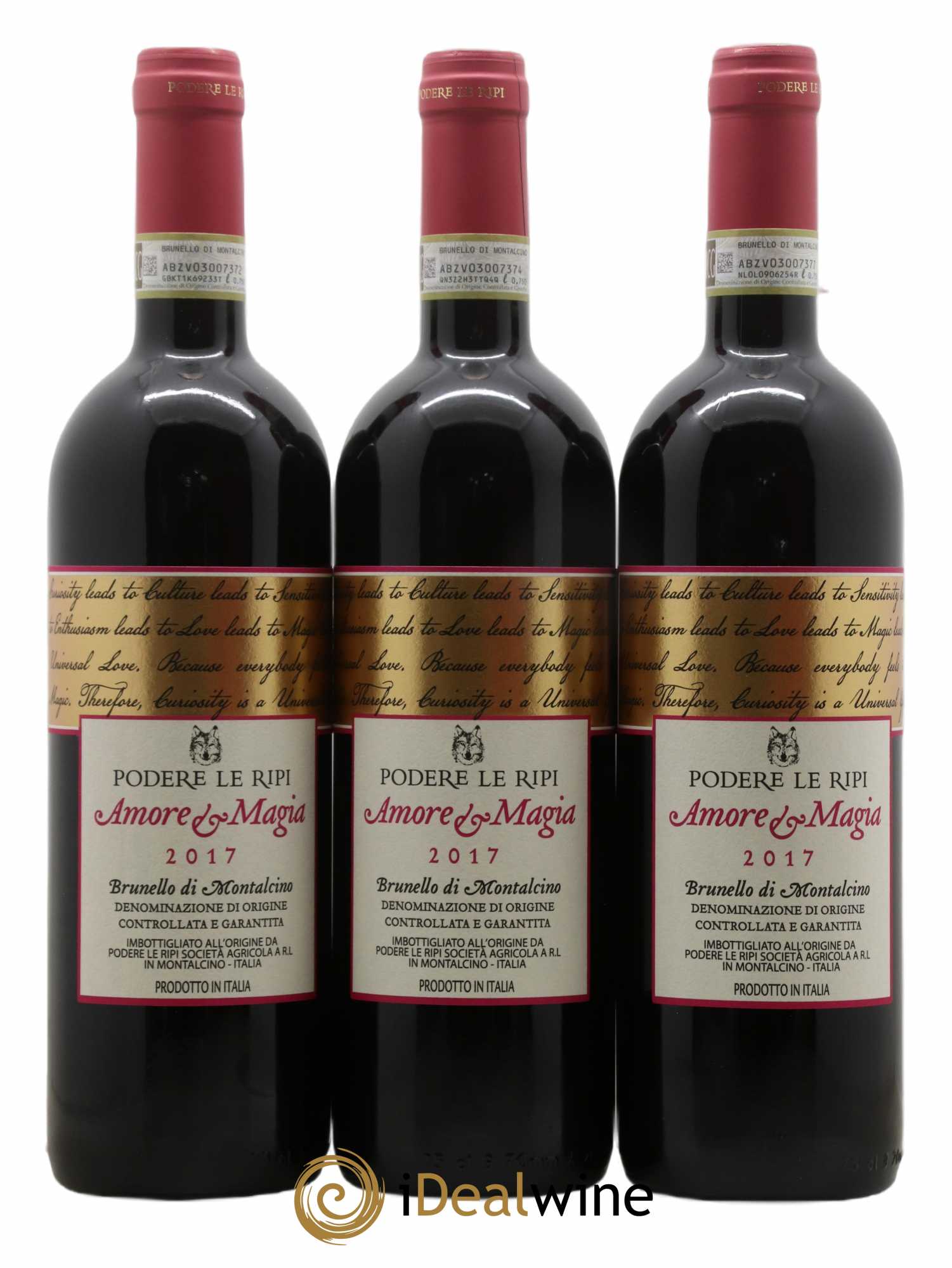 Brunello di Montalcino Amore e Magia Podere Le Ripi 2017 - Lot de 3 bouteilles - 0