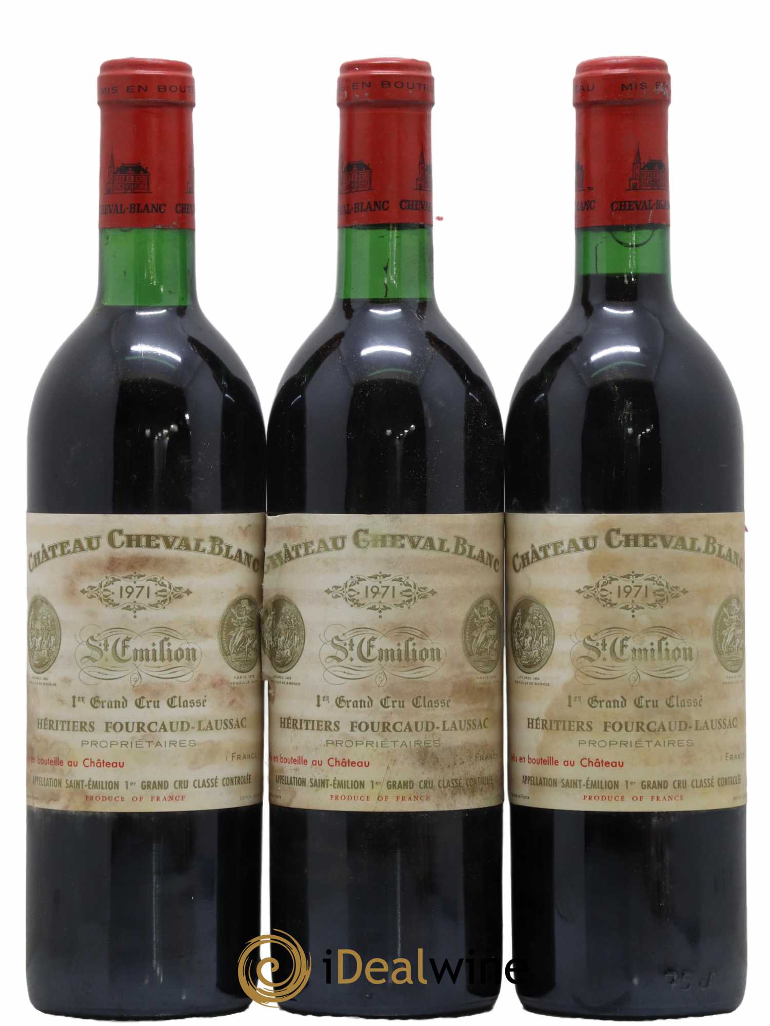 Château Cheval Blanc 1er Grand Cru Classé A 1971 - Lot de 3 bouteilles - 0