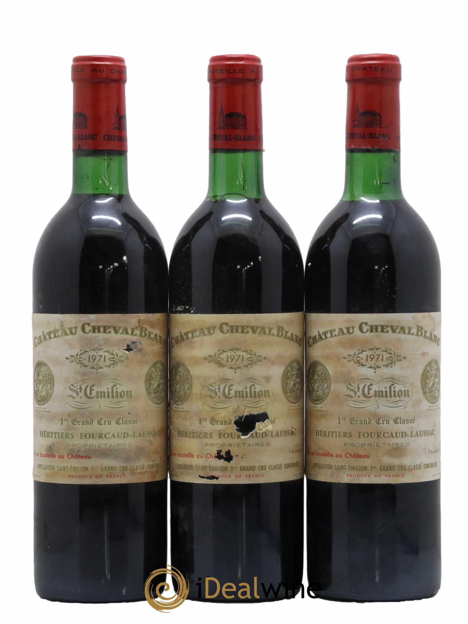 Château Cheval Blanc 1er Grand Cru Classé A 1971 - Lot de 3 bouteilles - 0