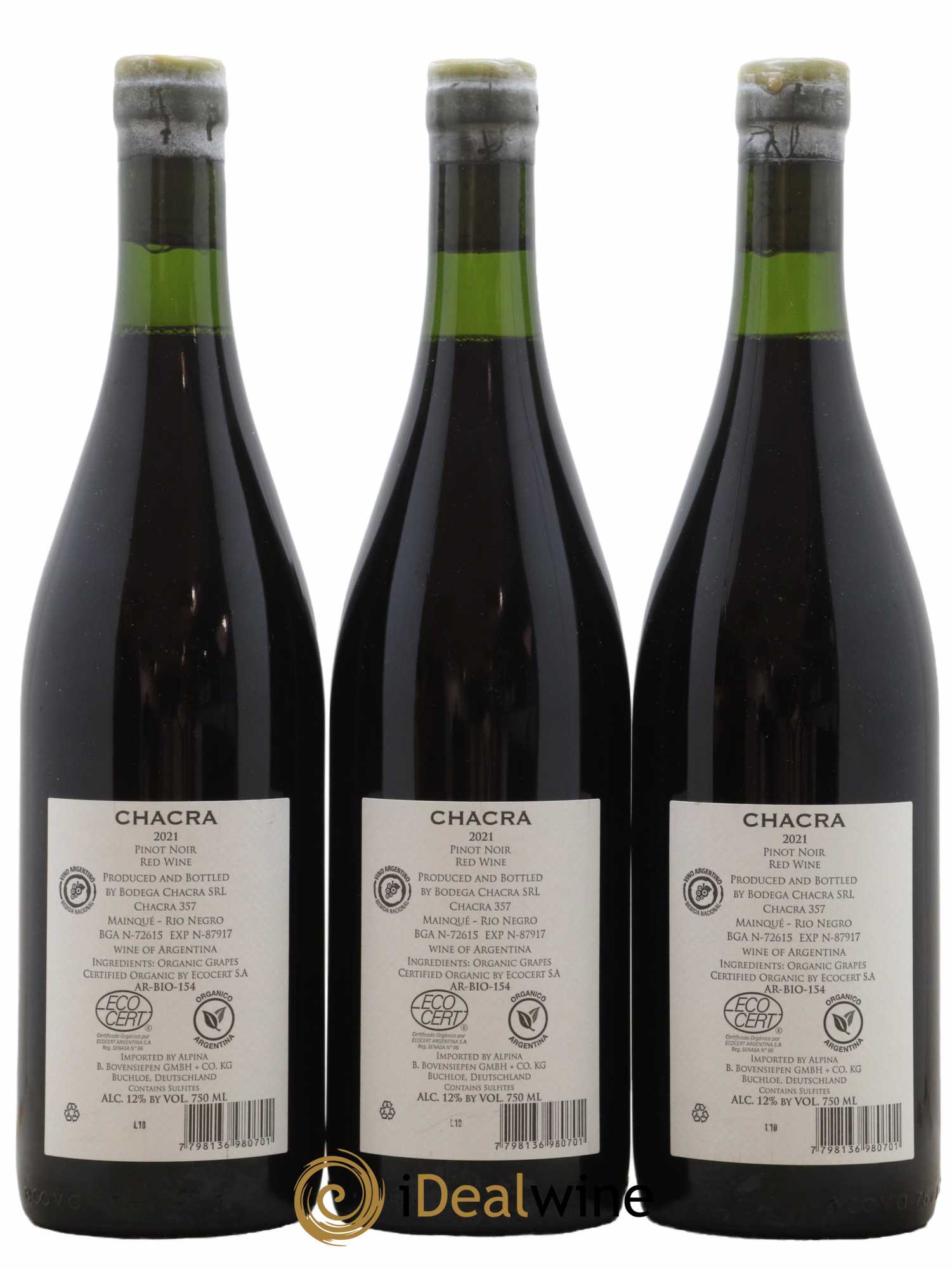 Patagonie Bodega Chacra Cincuenta y cinco 2021 - Lot de 3 bouteilles - 1