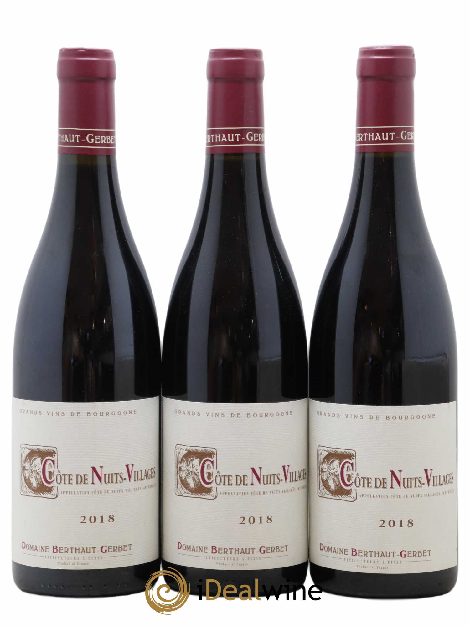 Côte de Nuits-Villages Domaine Berthaut Gerbet 2018 - Lot de 3 bouteilles - 0