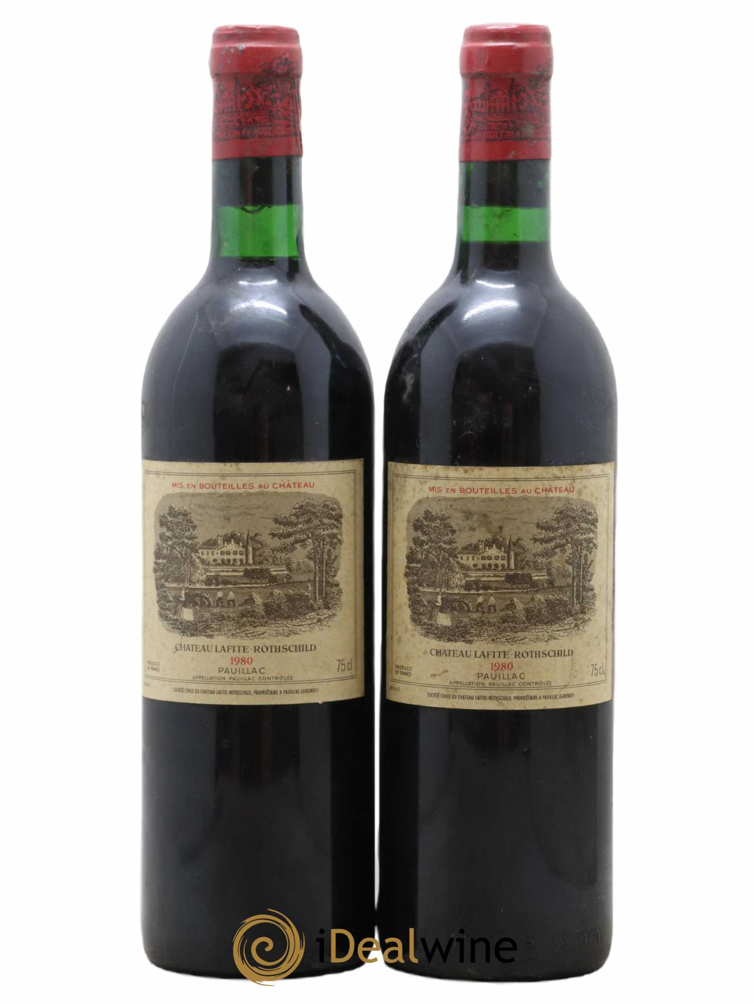 Château Lafite Rothschild 1er Grand Cru Classé 1980 - Lot de 2 bouteilles - 0