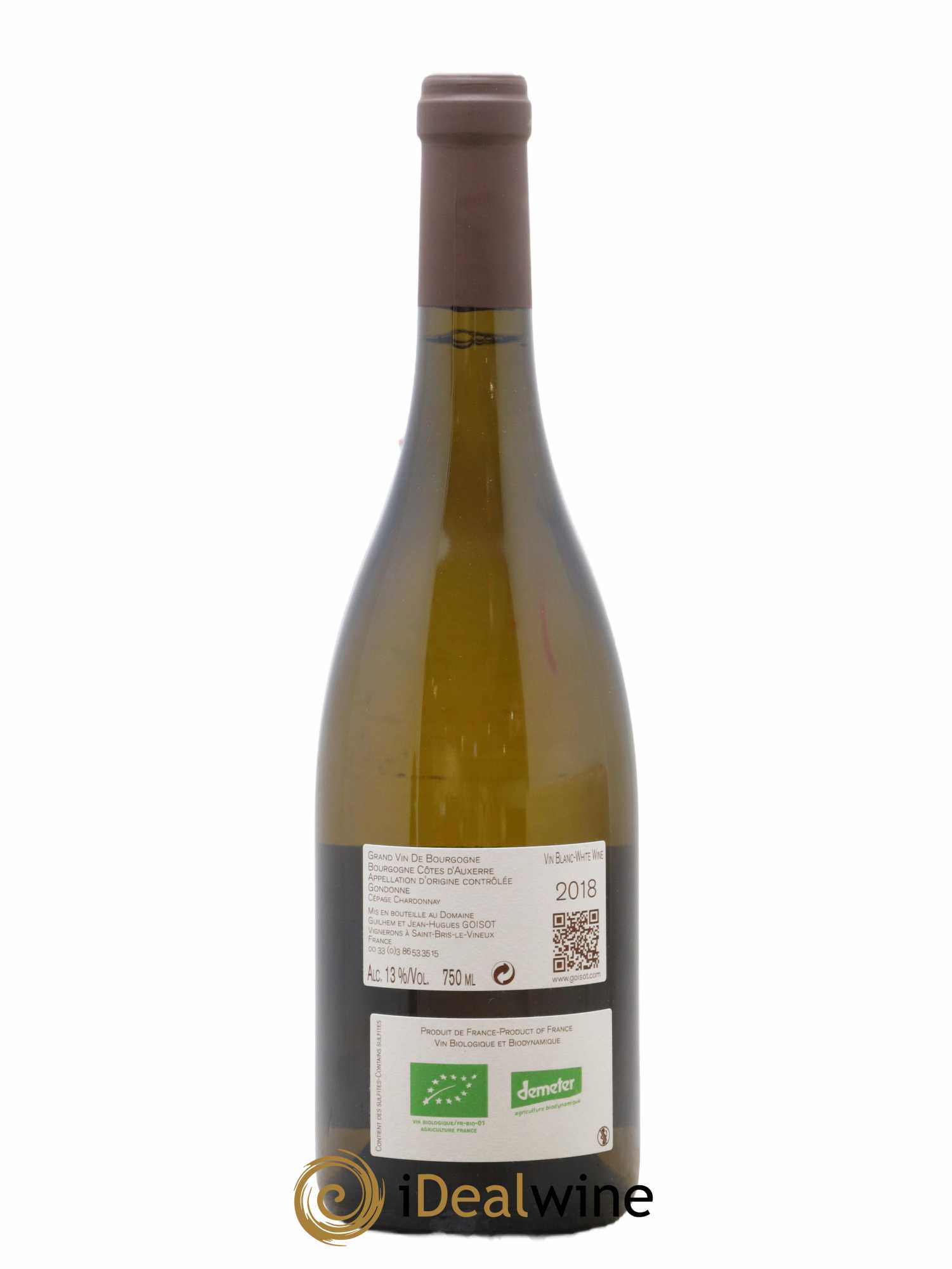 Bourgogne Côtes d'Auxerre Gondonne Goisot 2018 - Lot de 1 bouteille - 1