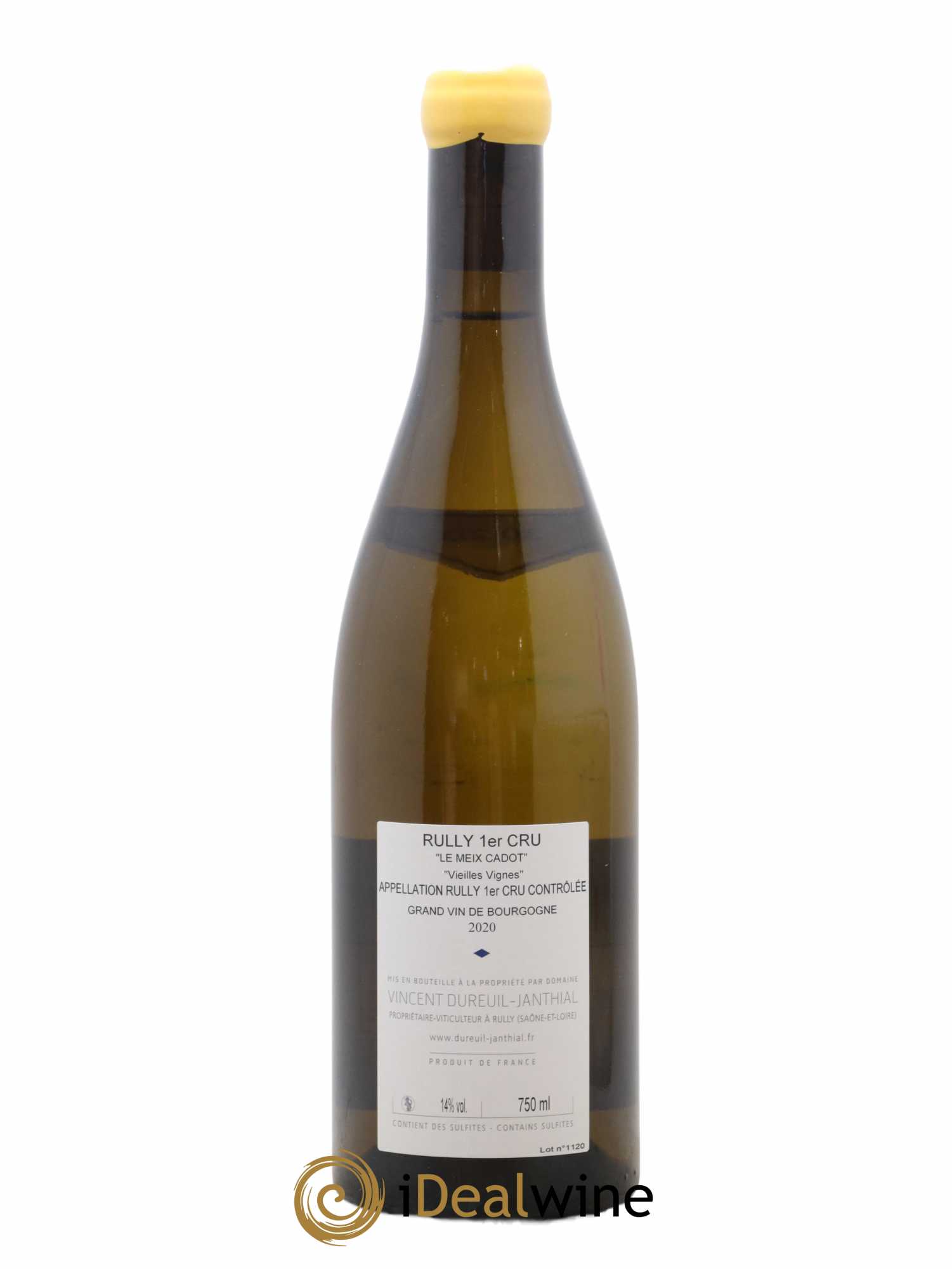 Rully 1er Cru Le Meix Cadot Vieilles Vignes Vincent Dureuil-Janthial 2020 - Lot de 1 bouteille - 1