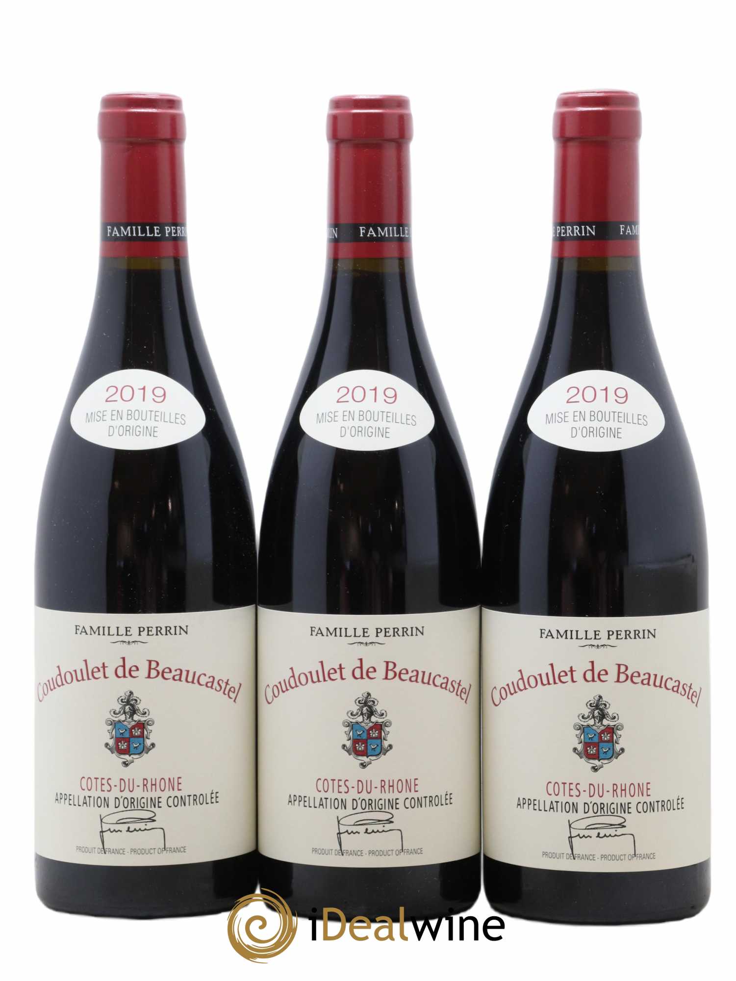 Côtes-du-Rhône Coudoulet de Beaucastel Famille Perrin 2019 - Lot de 3 bouteilles - 0