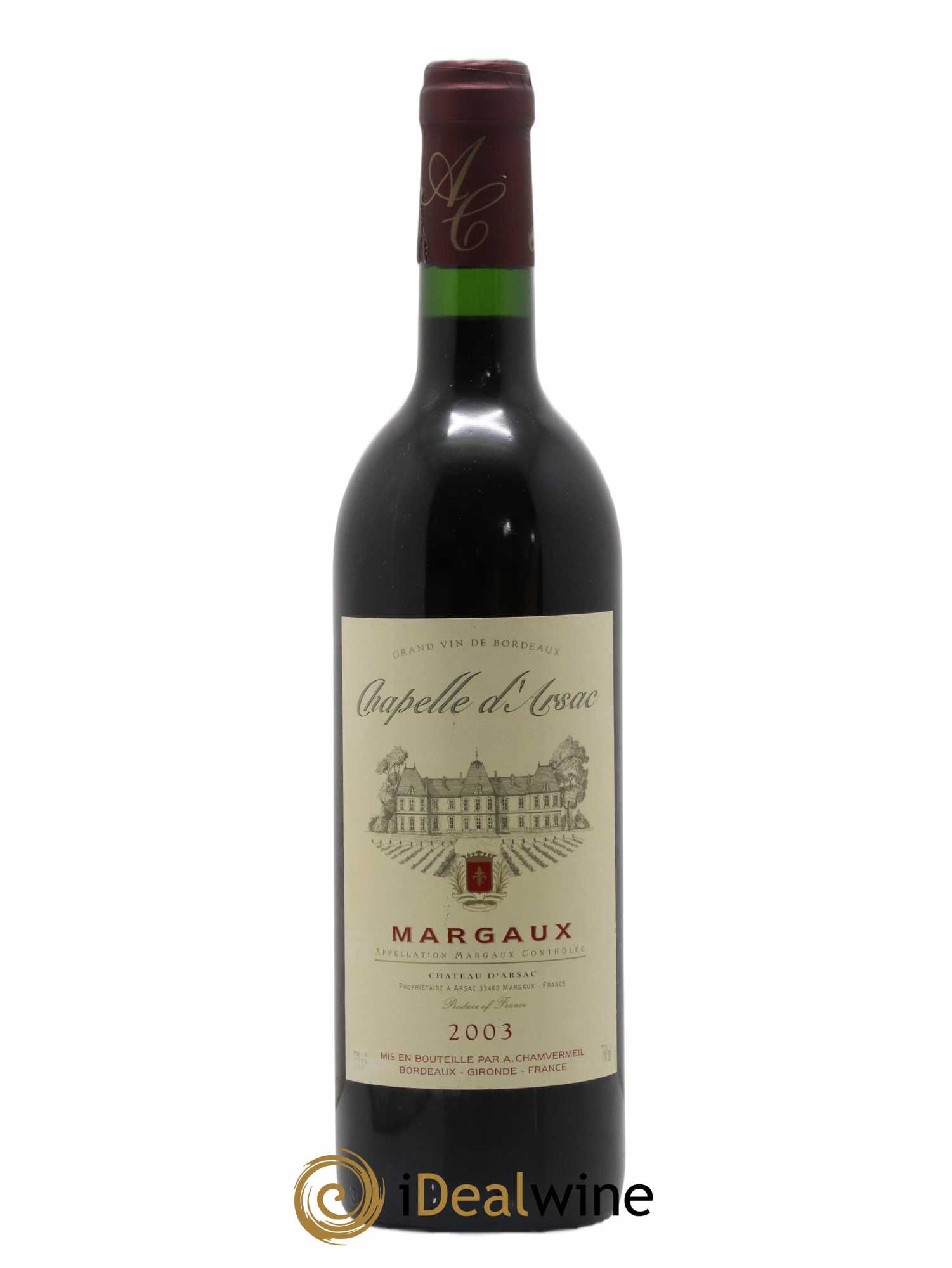 Bordeaux Margaux Chapelle D'Arsac 2003 - Lot de 1 bouteille - 0