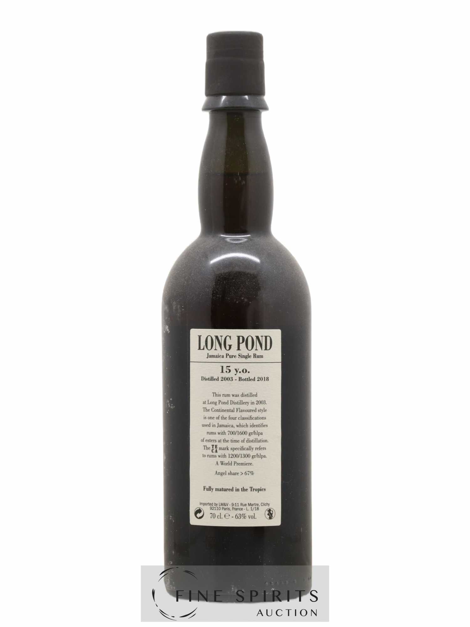 Long Pond 15 years 2003 Of. Mark TECA - One of 2484 - bottled 2018 LM&V National Rums of Jamaica - Lot de 1 bouteille - 2