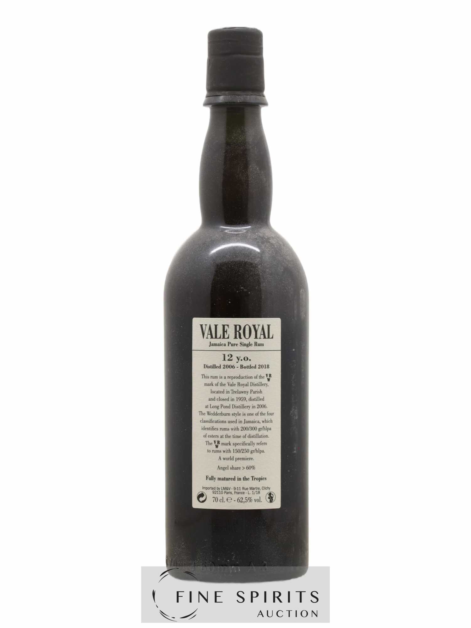 Vale Royal 12 years 2006 Velier VRW One of 3412 - bottled 2018 - Lot de 1 bouteille - 2