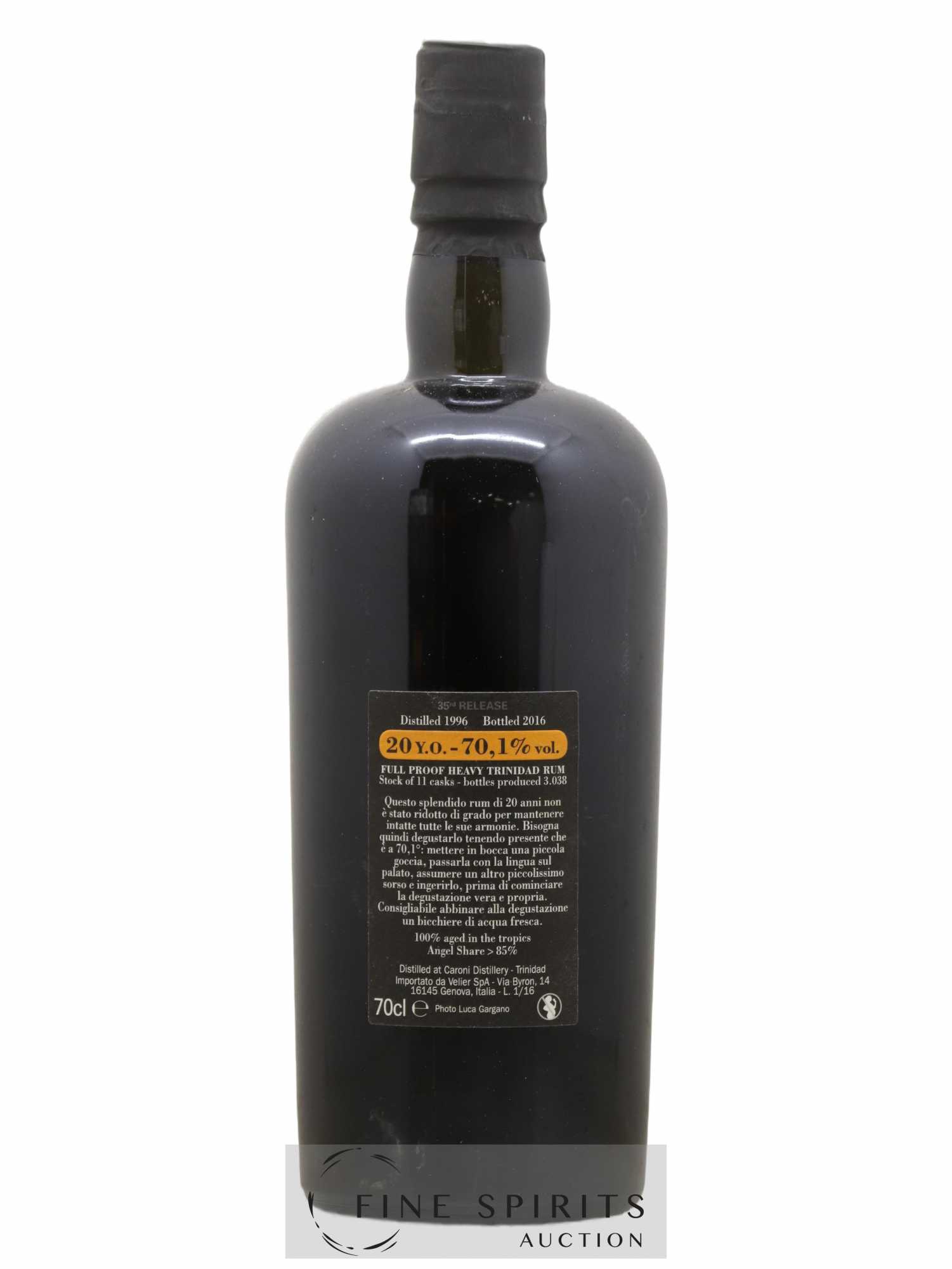 Caroni 20 years 1996 Velier Trespassers 35th Release - 3038 bottles - bottled 2016 Full Proof - Lot de 1 bouteille - 2