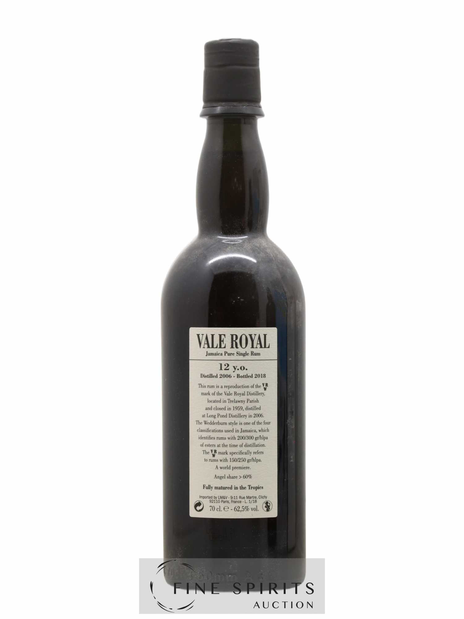 Vale Royal 12 years 2006 Velier VRW One of 3412 - bottled 2018 - Lot de 1 bouteille - 2