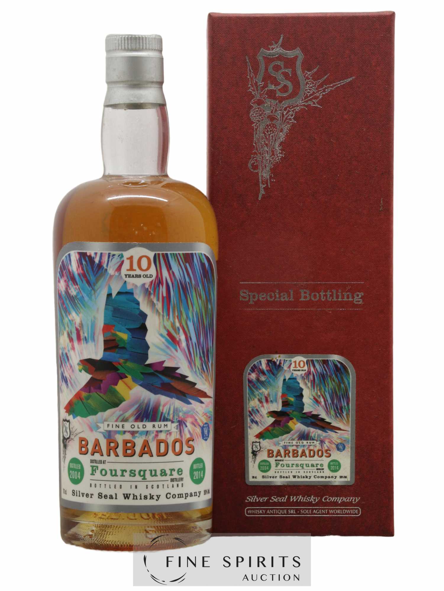 Foursquare 10 years 2004 Silver Seal Whisky Company Cask n°9 - One of 330 - bottled 2014 - Lotto di 1 bottiglia - 0