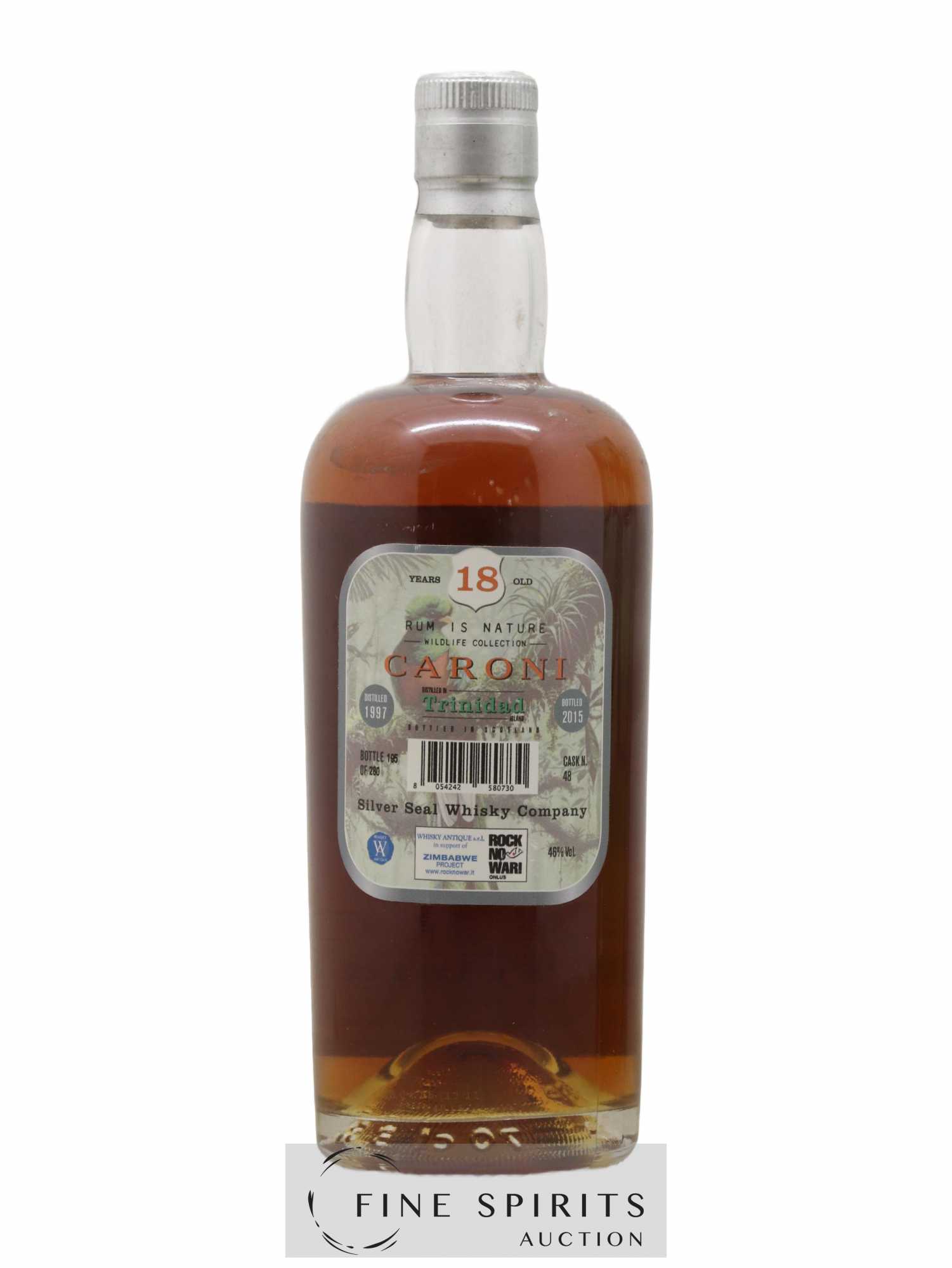 Caroni 18 years 1997 Silver Seal Whisky Company Rum is Nature Cask n°48 - One of 280 - bottled 2015 Whisky Antique - Lot of 1 bottle - 2