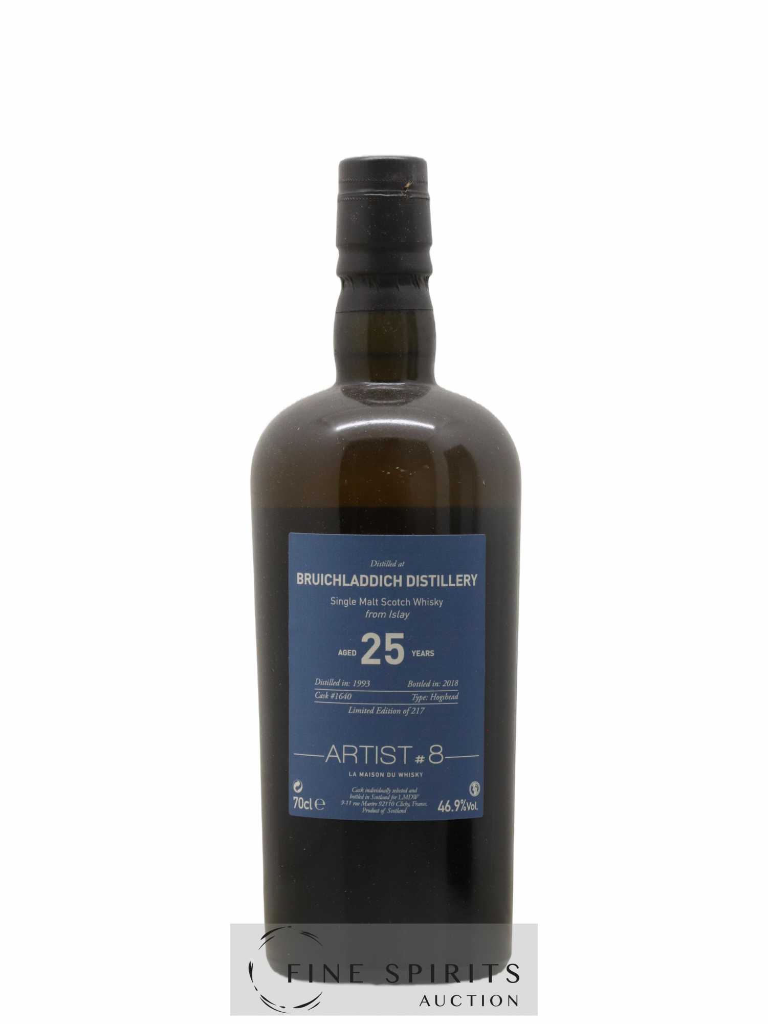 Bruichladdich 25 years 1993 LMDW Artist n°8 Hogshead Cask n°1640 - One of 217 - bottled 2018 - Lot de 1 bouteille - 2