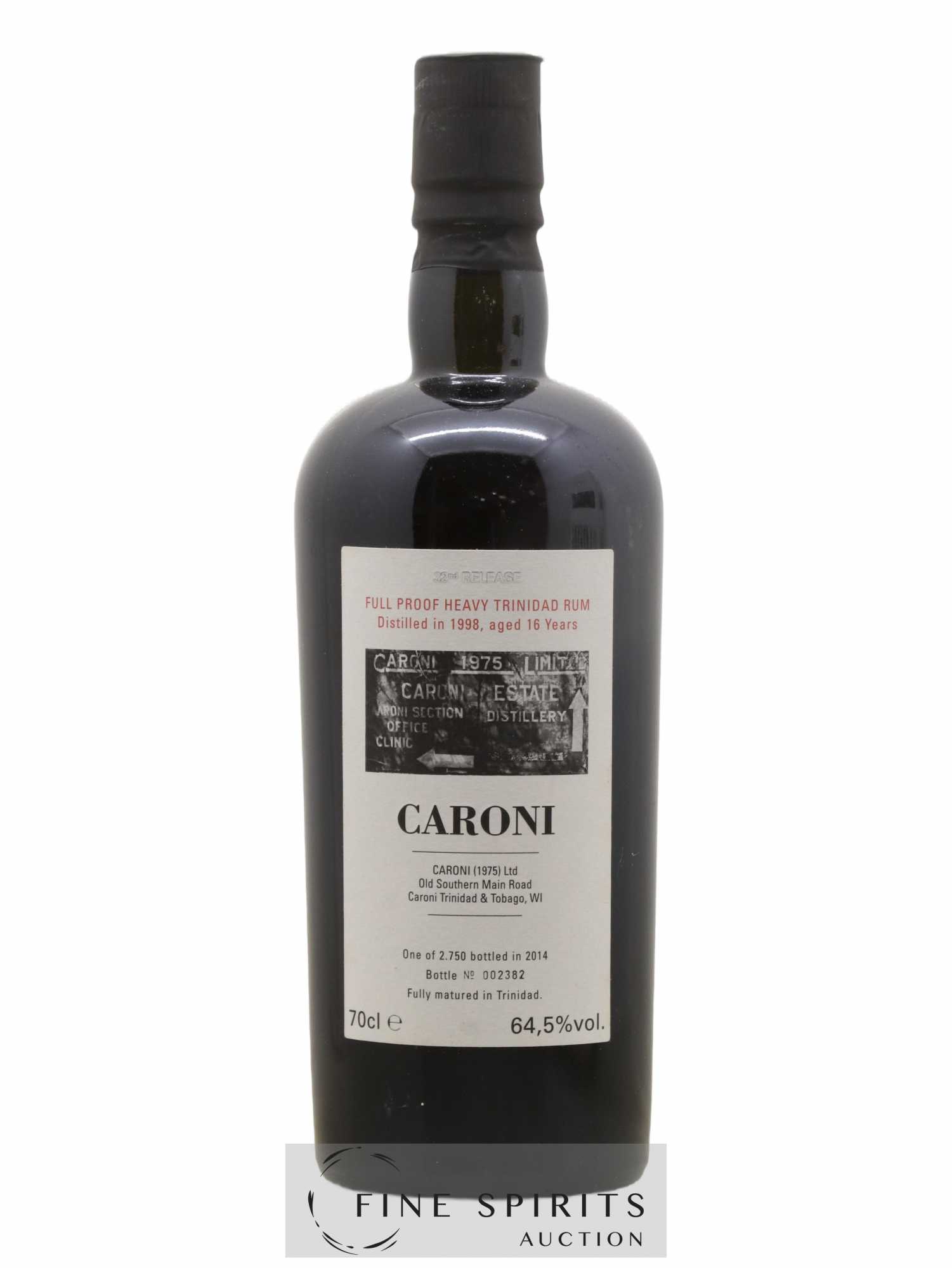 Caroni 16 years 1998 Velier Full Proof 32nd Release - One of 2750 - bottled 2014 - Lot de 1 bouteille - 1