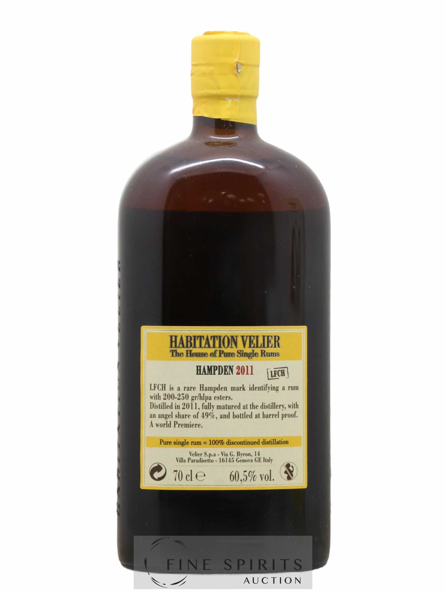 Hampden 7 years 2011 Of. LFCH Pot Still Distillation - bottled 2018 Habitation Velier - Lot de 1 bouteille - 2