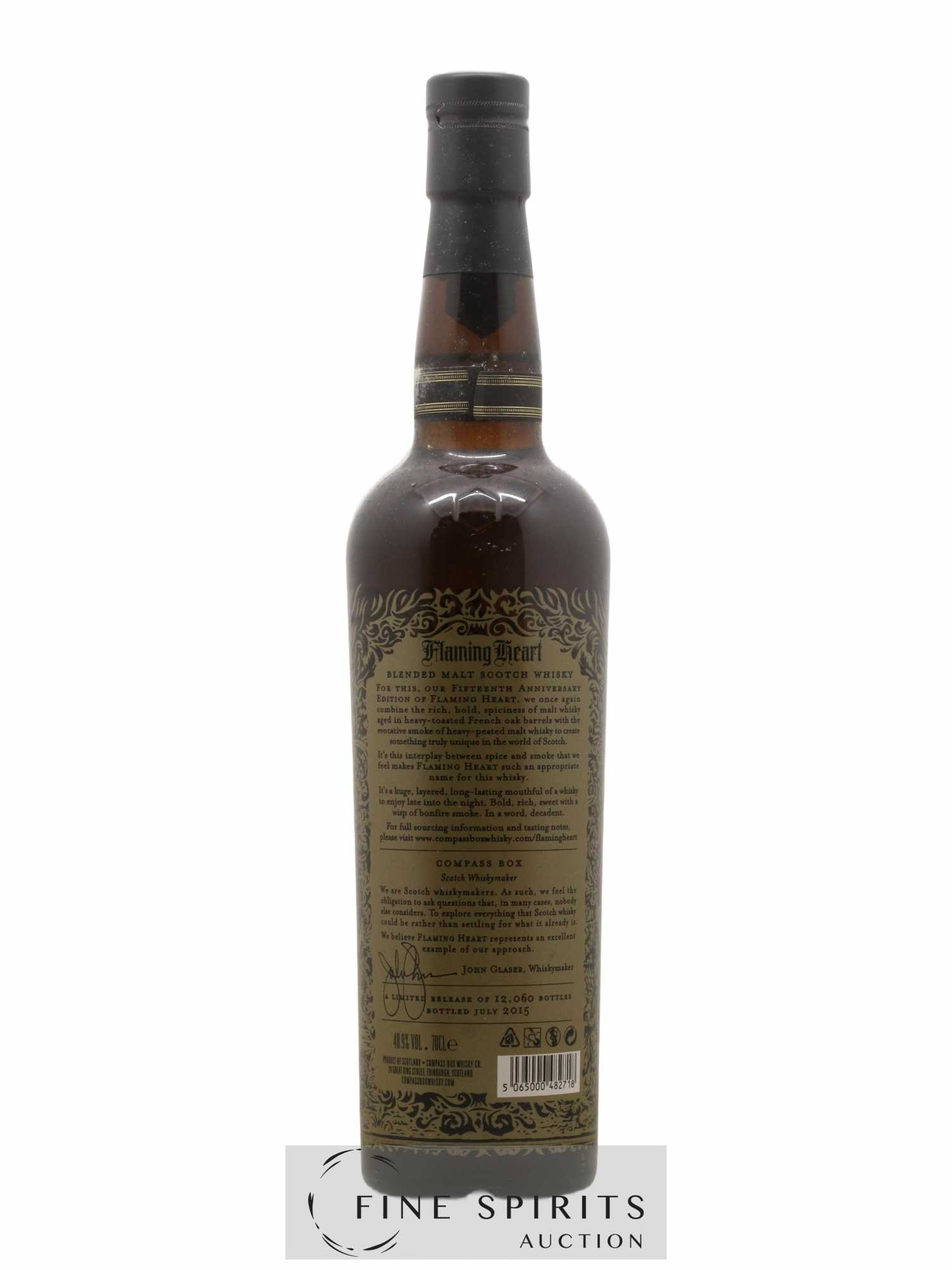 Flaming Heart Compass Box bottled 2015 Limited Edition of 12 060 bottles - Lot de 1 bouteille - 2