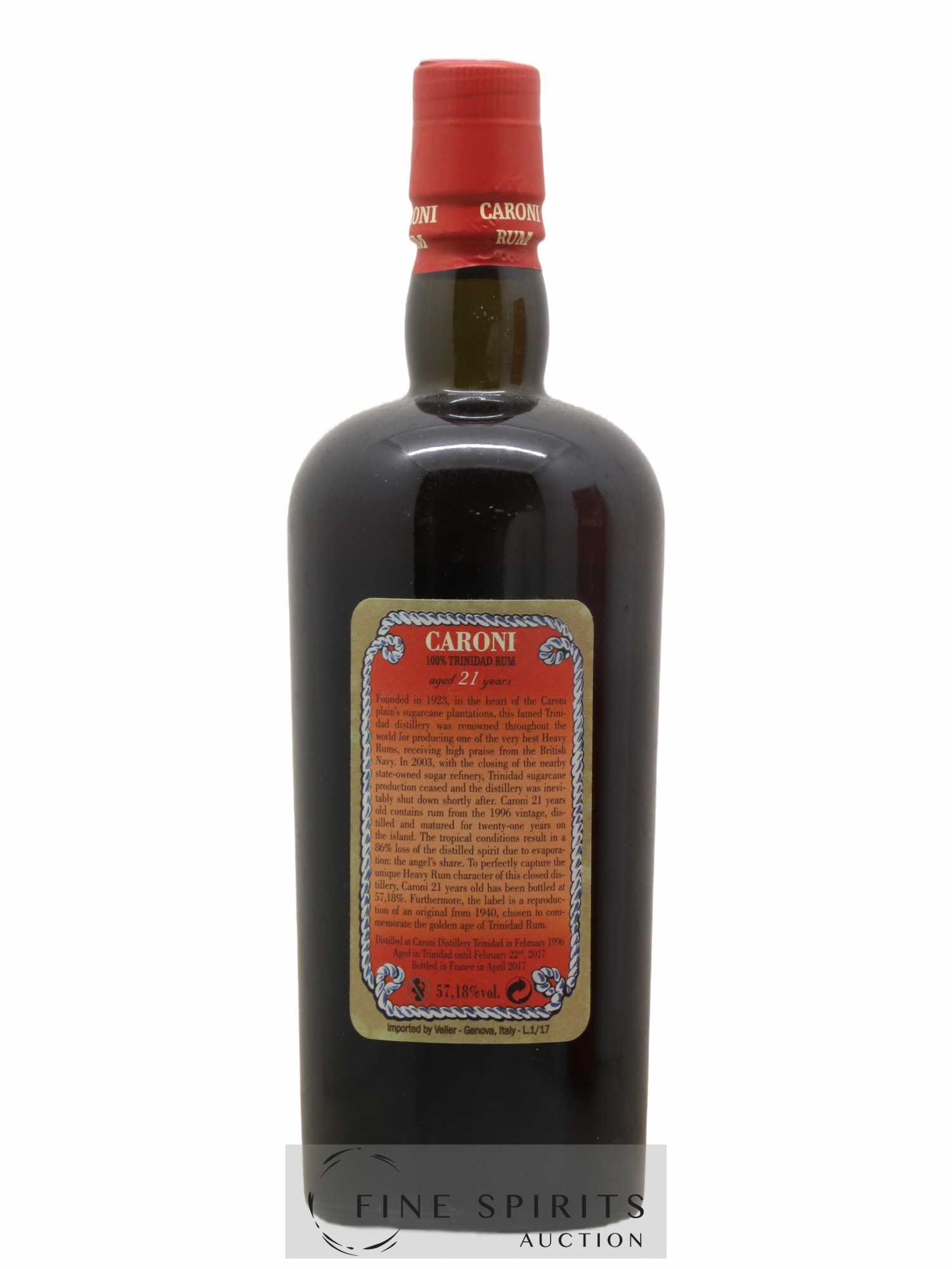 Caroni 21 years 1996 Of. 100° Imperial Proof bottled 2017 Velier Extra Strong - Lot de 1 bouteille - 2