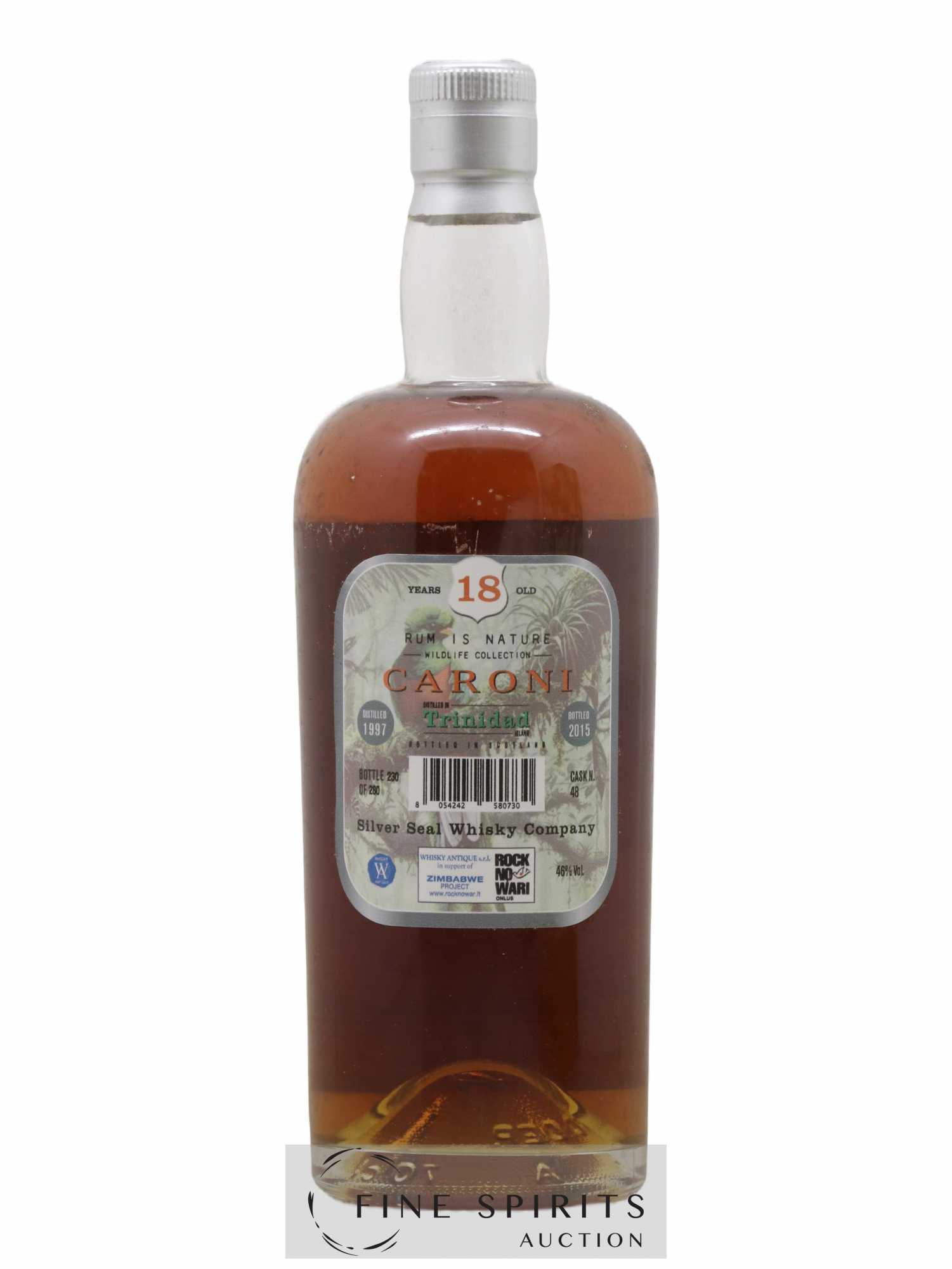 Caroni 18 years 1997 Silver Seal Whisky Company Rum is Nature Cask n°48 - One of 280 - bottled 2015 Whisky Antique - Lot of 1 bottle - 2