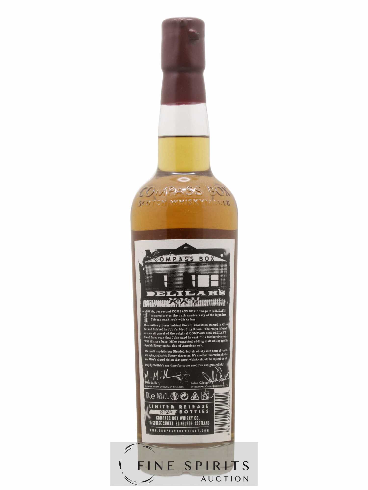 Delilah's Compass Box XXV American Oak and Sherry Cask Limited Edition - Lot de 1 bouteille - 1