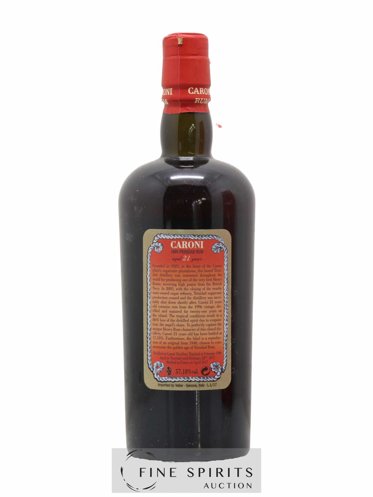 Caroni 21 years 1996 Of. 100° Imperial Proof bottled 2017 Velier Extra Strong - Lotto di 1 bottiglia - 2