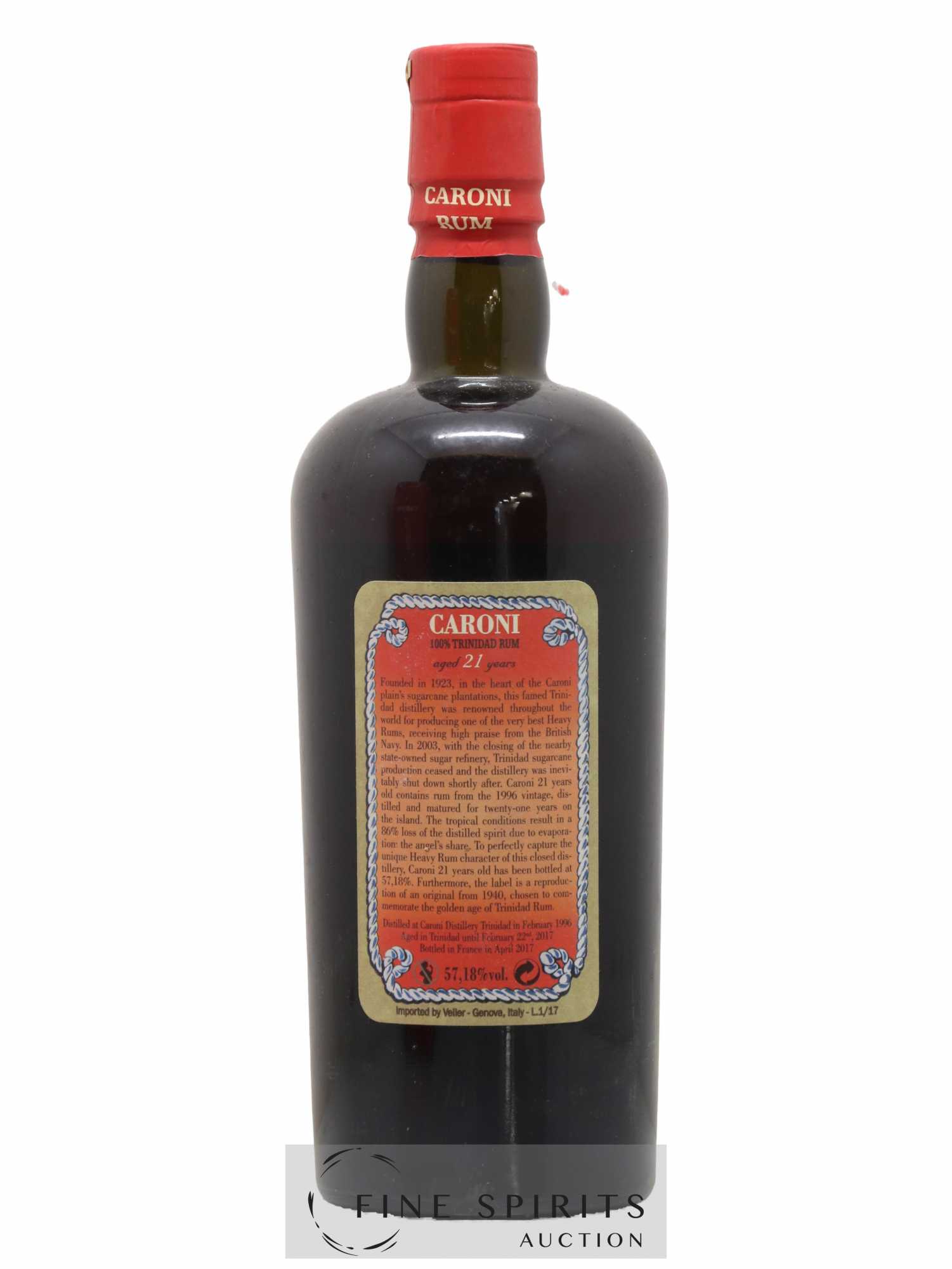 Caroni 21 years 1996 Of. 100° Imperial Proof bottled 2017 Velier Extra Strong - Lot of 1 bottle - 2