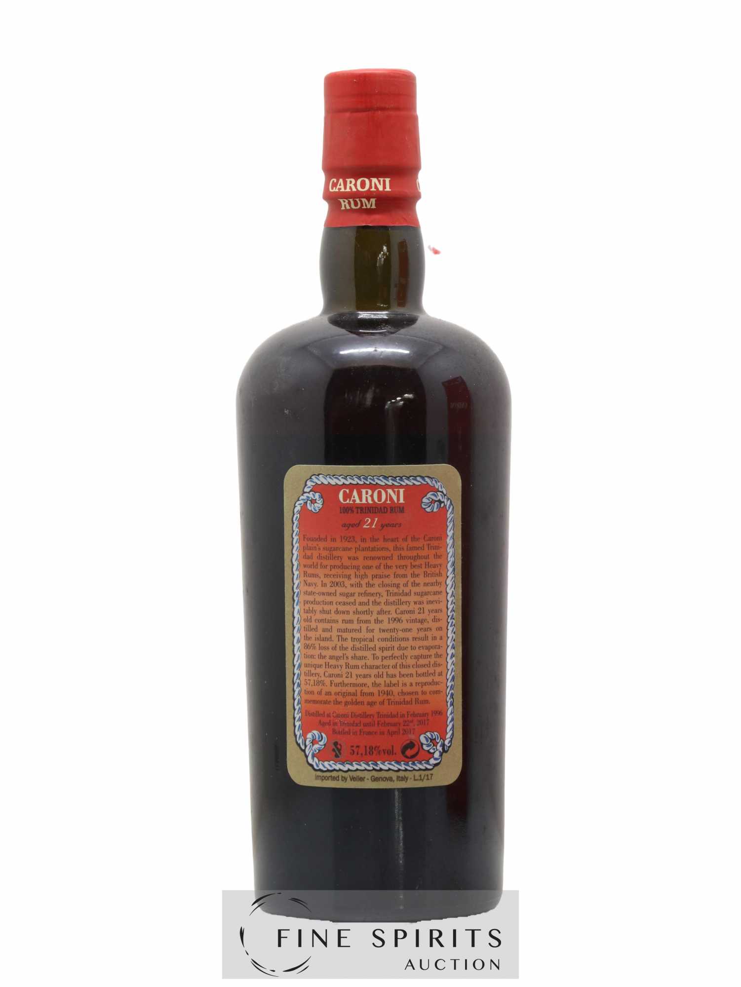 Caroni 21 years 1996 Of. 100° Imperial Proof bottled 2017 Velier Extra Strong - Lot of 1 bottle - 2