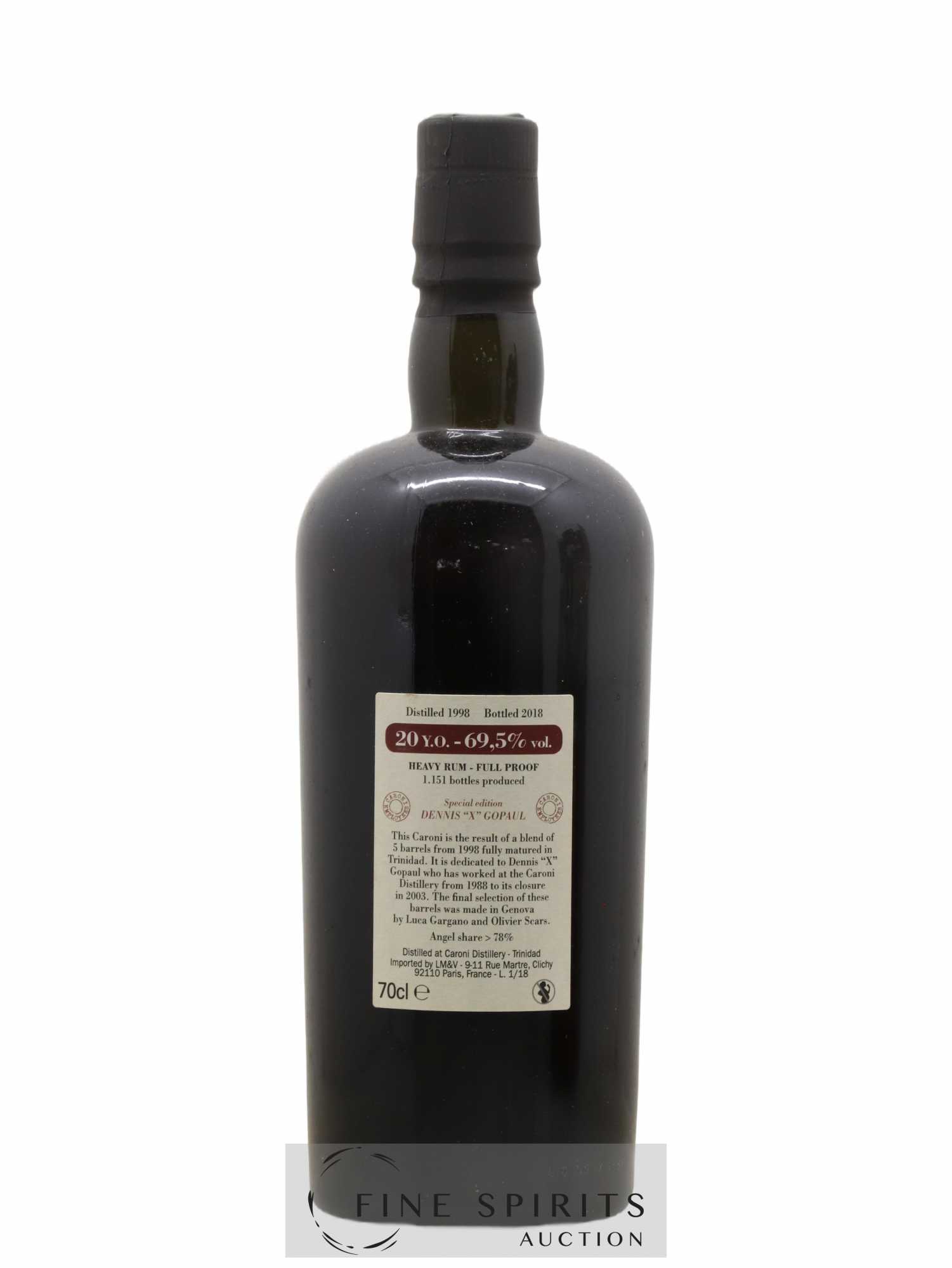 Caroni 20 years 1998 Velier Special Edition Dennis X Gopaul One of 1151 - bottled 2018 Employee Serie - Posten von 1 Flasche - 2