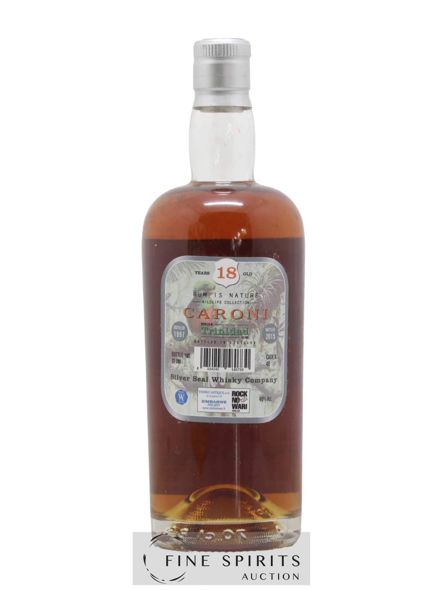 Caroni 18 years 1997 Silver Seal Whisky Company Rum is Nature Cask n°48 - One of 280 - bottled 2015 Whisky Antique - Lot de 1 bouteille - 2