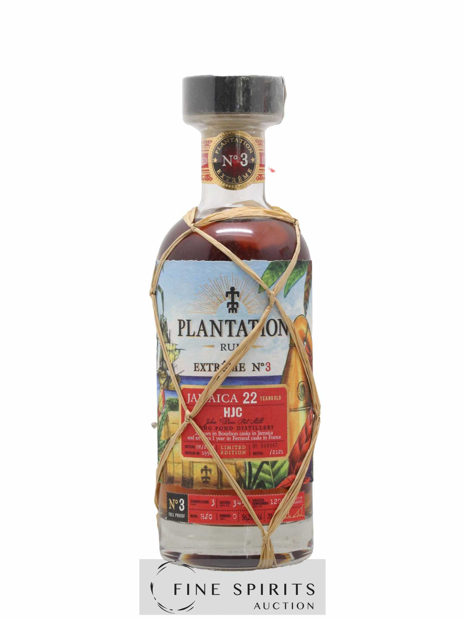Plantation 22 years 1996 Pierre Ferrand Extrême n°3 Mark HJC - One of 2121 - bottled 2018 Limited Edition - Lot de 1 bouteille - 1