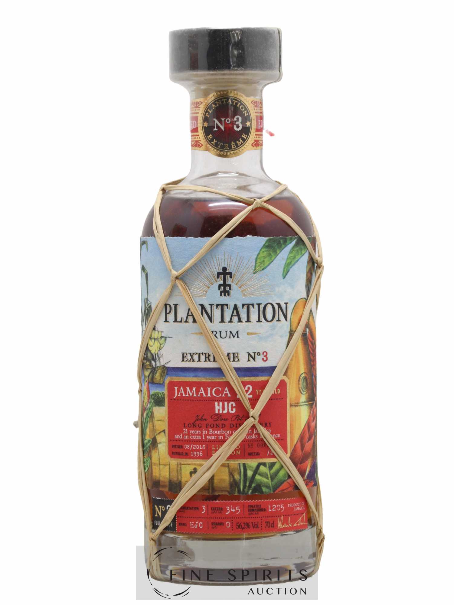 Plantation 22 years 1996 Pierre Ferrand Extrême n°3 Mark HJC - One of 2121 - bottled 2018 Limited Edition - Lot de 1 bouteille - 1