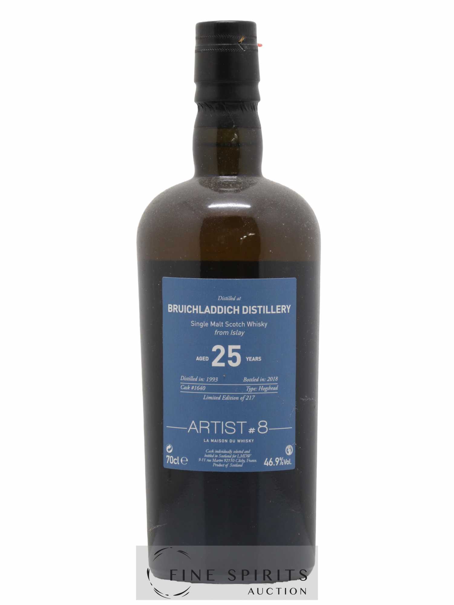 Bruichladdich 25 years 1993 LMDW Artist n°8 Hogshead Cask n°1640 - One of 217 - bottled 2018 - Lot of 1 bottle - 2