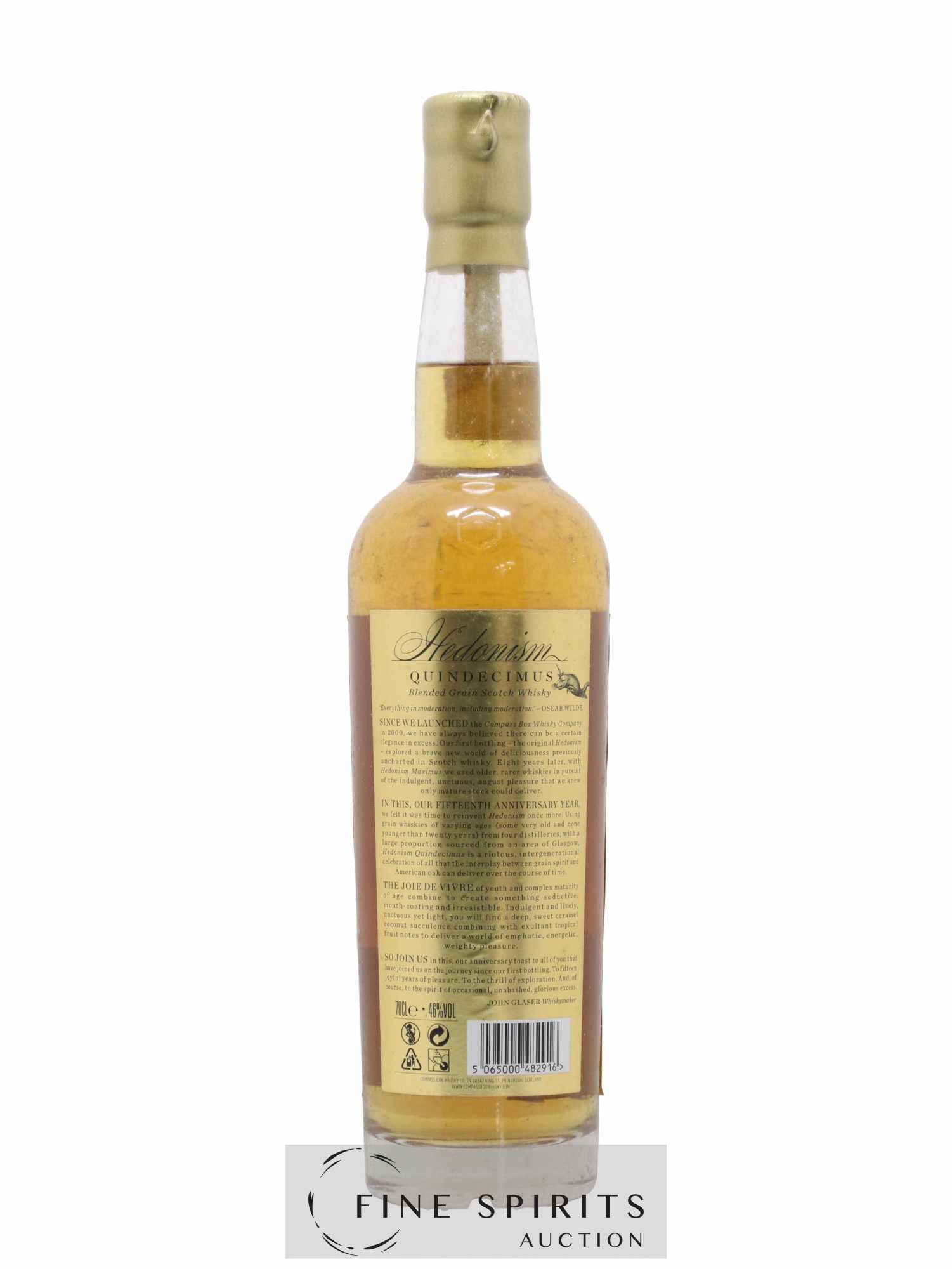 Hedonism Quindecimus Compass Box One of 5689 Limited Edition - Lot of 1 bottle - 2