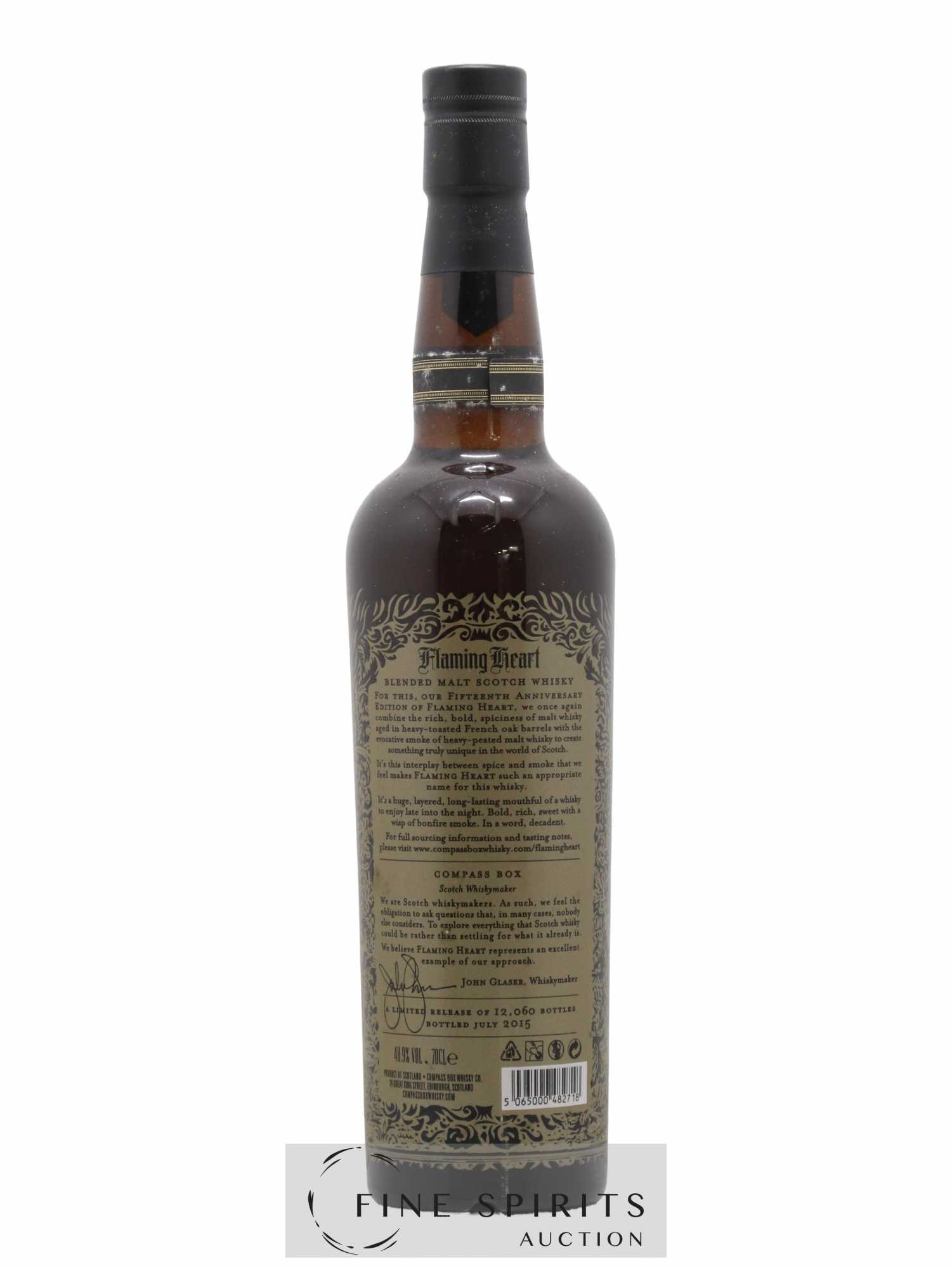 Flaming Heart Compass Box bottled 2015 Limited Edition of 12 060 bottles - Lot de 1 bouteille - 2
