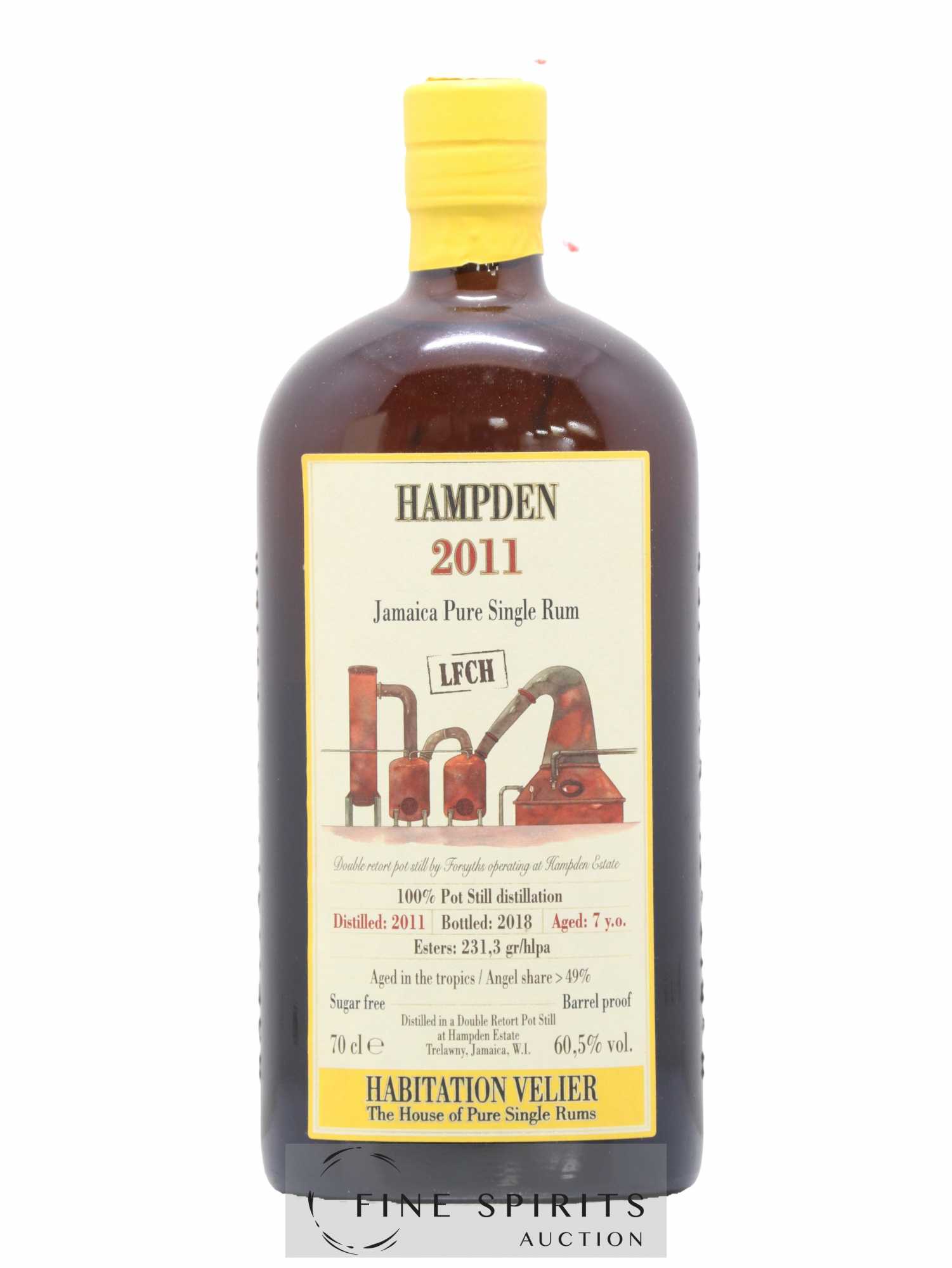 Hampden 7 years 2011 Of. LFCH Pot Still Distillation - bottled 2018 Habitation Velier - Lot of 1 bottle - 1