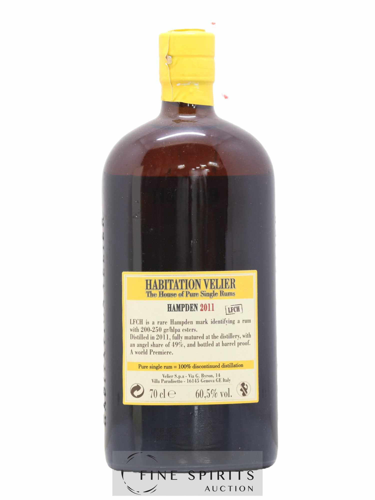 Hampden 7 years 2011 Of. LFCH Pot Still Distillation - bottled 2018 Habitation Velier - Lot of 1 bottle - 2