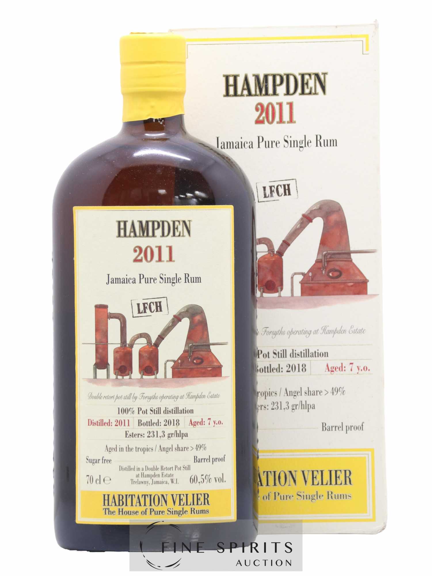 Hampden 7 years 2011 Of. LFCH Pot Still Distillation - bottled 2018 Habitation Velier - Lot of 1 bottle - 0