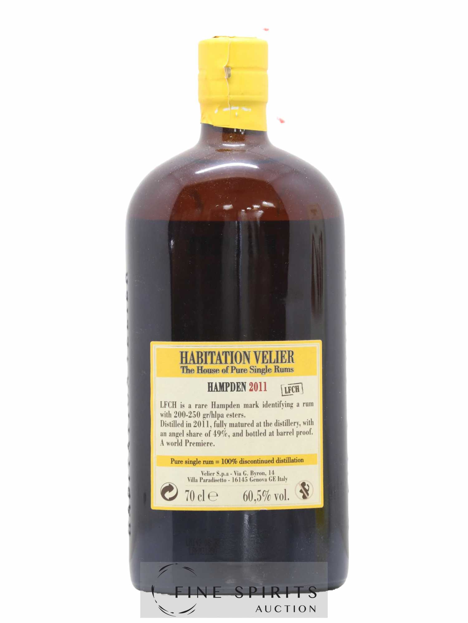 Hampden 7 years 2011 Of. LFCH Pot Still Distillation - bottled 2018 Habitation Velier - Lot of 1 bottle - 2