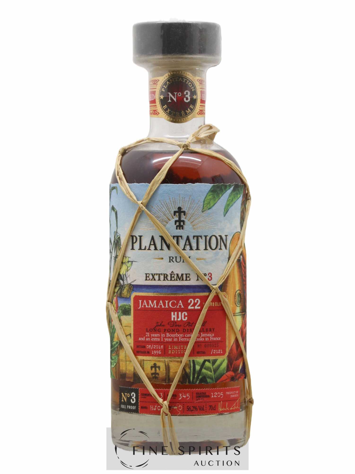 Plantation 22 years 1996 Pierre Ferrand Extrême n°3 Mark HJC - One of 2121 - bottled 2018 Limited Edition - Lot de 1 bouteille - 1