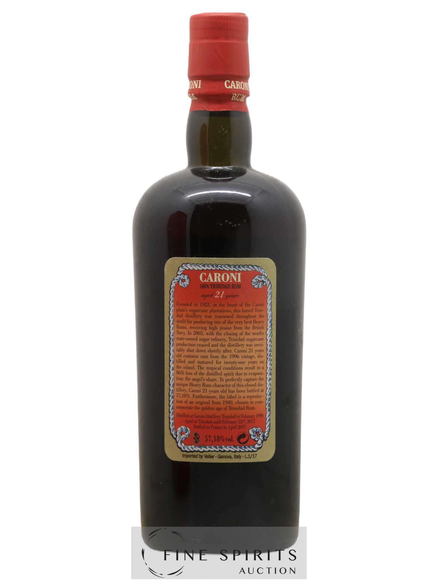 Caroni 21 years 1996 Of. 100° Imperial Proof bottled 2017 Velier Extra Strong - Posten von 1 Flasche - 2