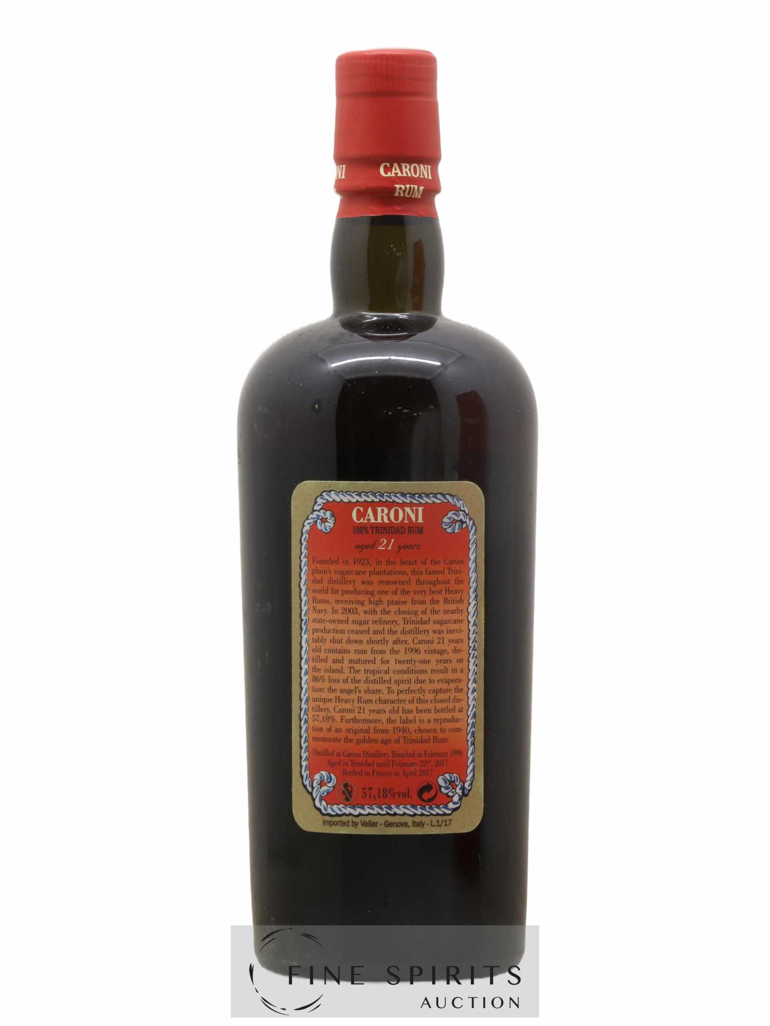 Caroni 21 years 1996 Of. 100° Imperial Proof bottled 2017 Velier Extra Strong - Lot de 1 bouteille - 2