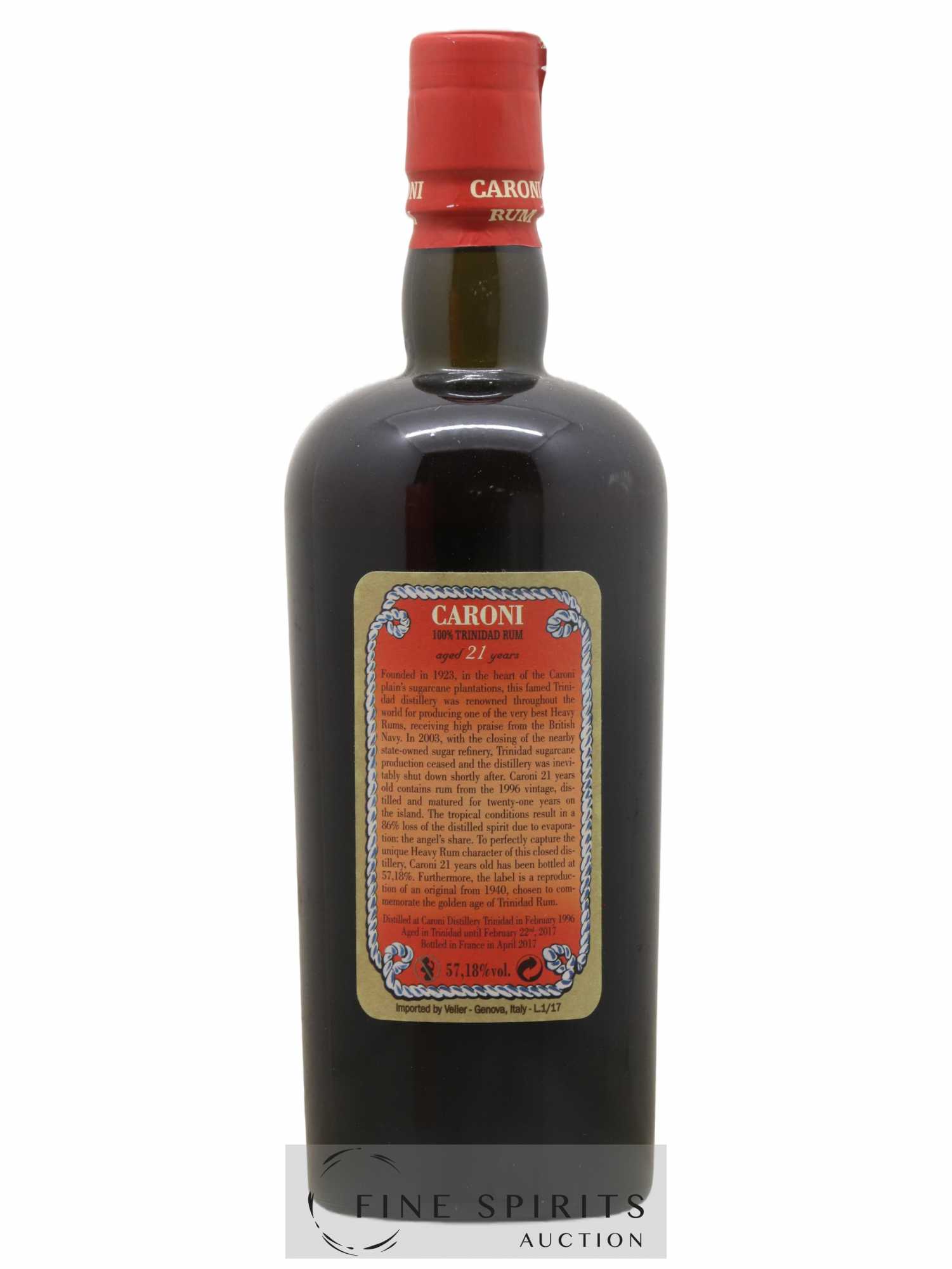 Caroni 21 years 1996 Of. 100° Imperial Proof bottled 2017 Velier Extra Strong - Lot of 1 bottle - 2