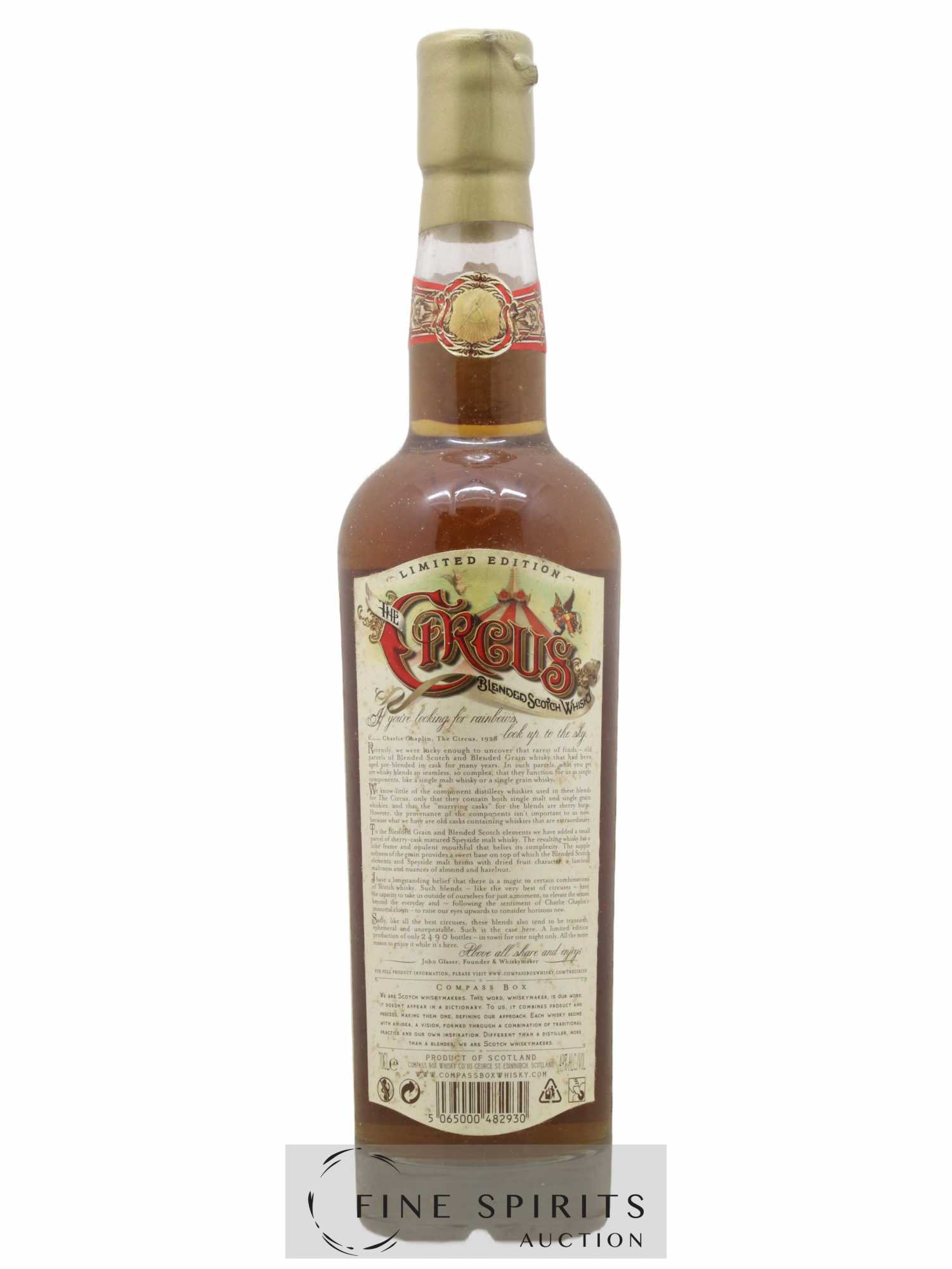 The Circus Compass Box One of 2490 - bottled 2016 Limited Edition - Lot de 1 bouteille - 2