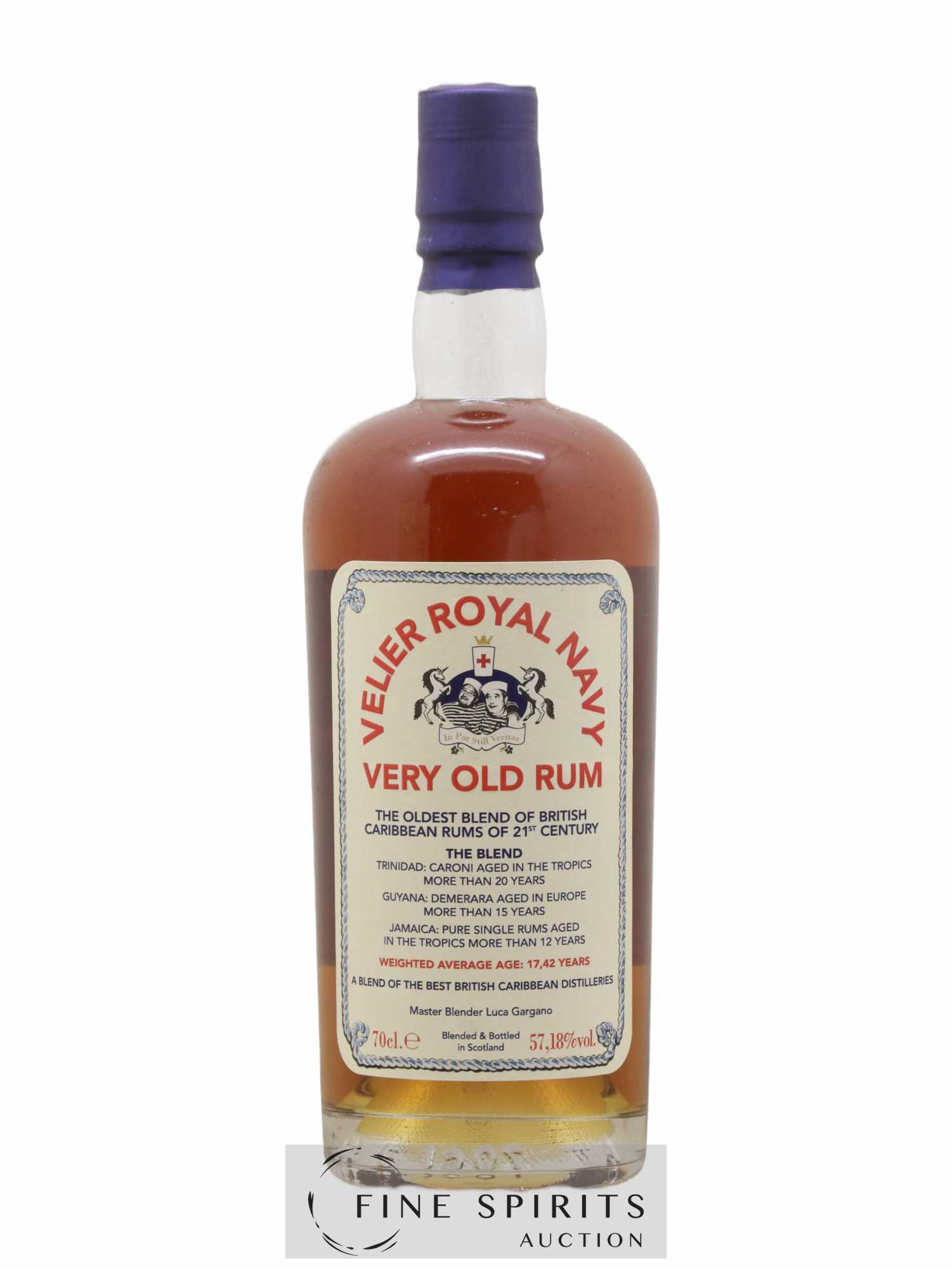 Velier Royal Navy 17 years Of. In Pot Still Veritas 7 Marks from 1990 to 2005 - Lot de 1 bouteille - 1