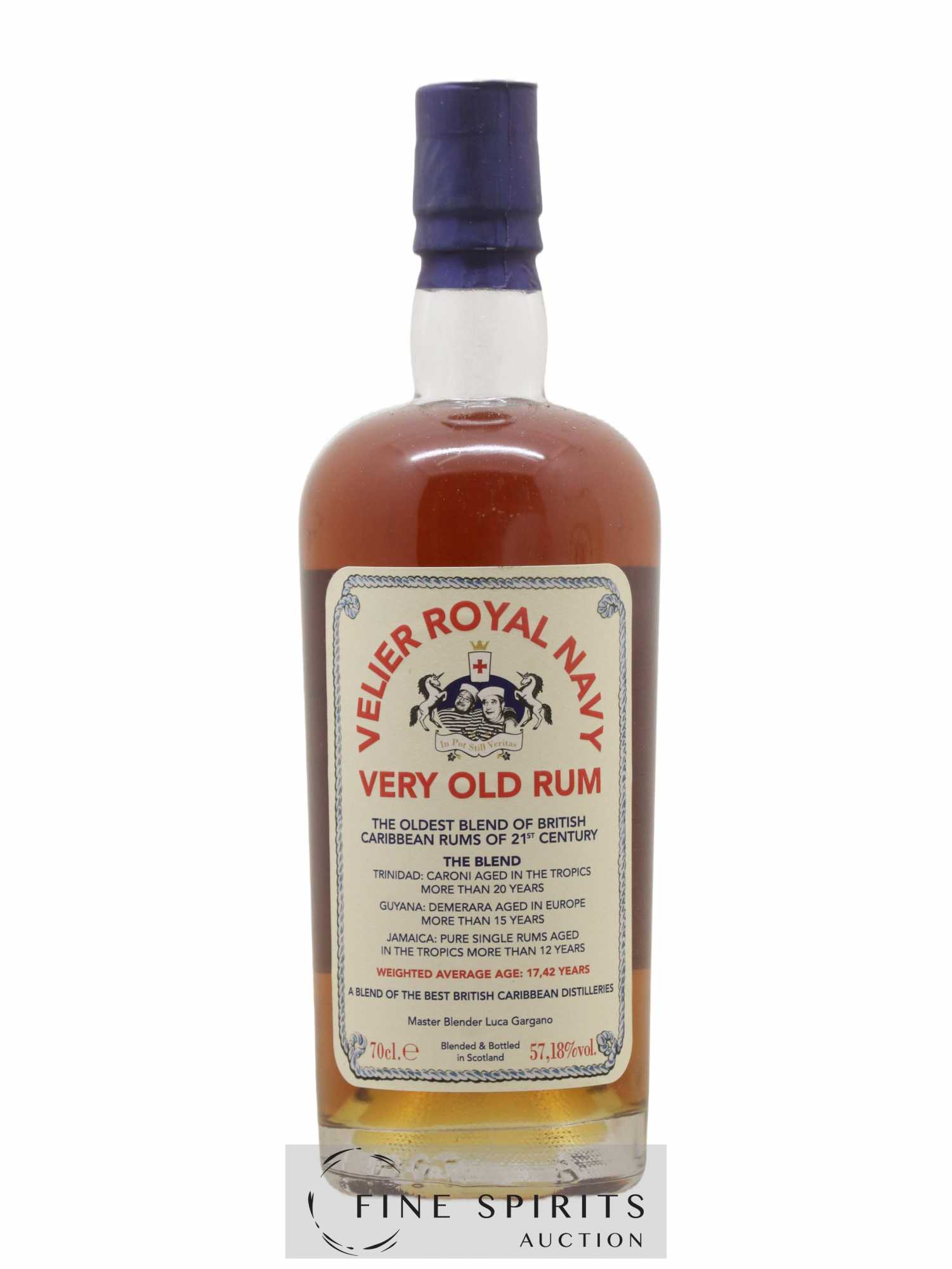 Velier Royal Navy 17 years Of. In Pot Still Veritas 7 Marks from 1990 to 2005 - Lot de 1 bouteille - 1