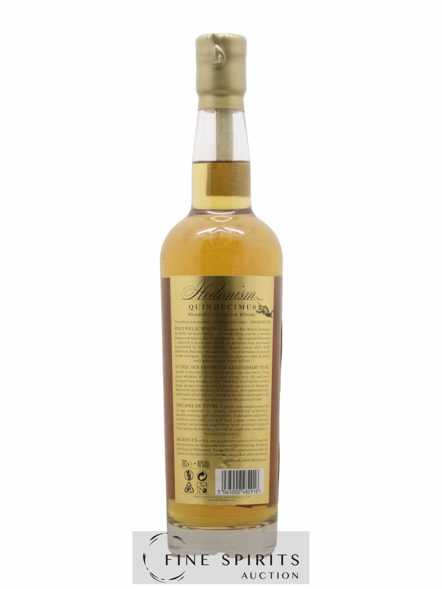 Hedonism Quindecimus Compass Box One of 5689 Limited Edition - Lot de 1 bouteille - 2