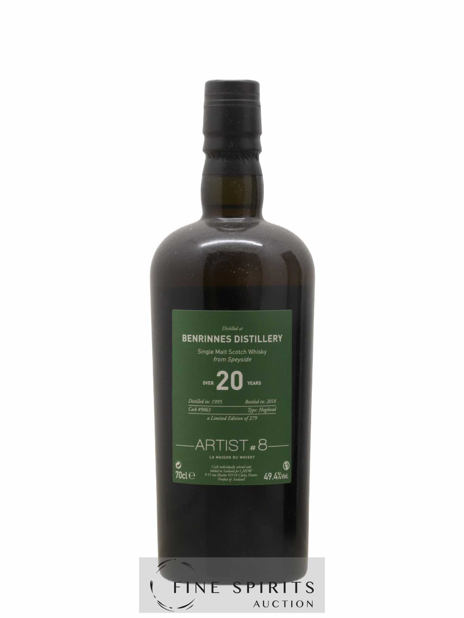 Benrinnes 20 years 1995 LMDW Artist n°8 Hogshead Cask n°9063 - One of 279 - bottled 2018 - Lot de 1 bouteille - 2
